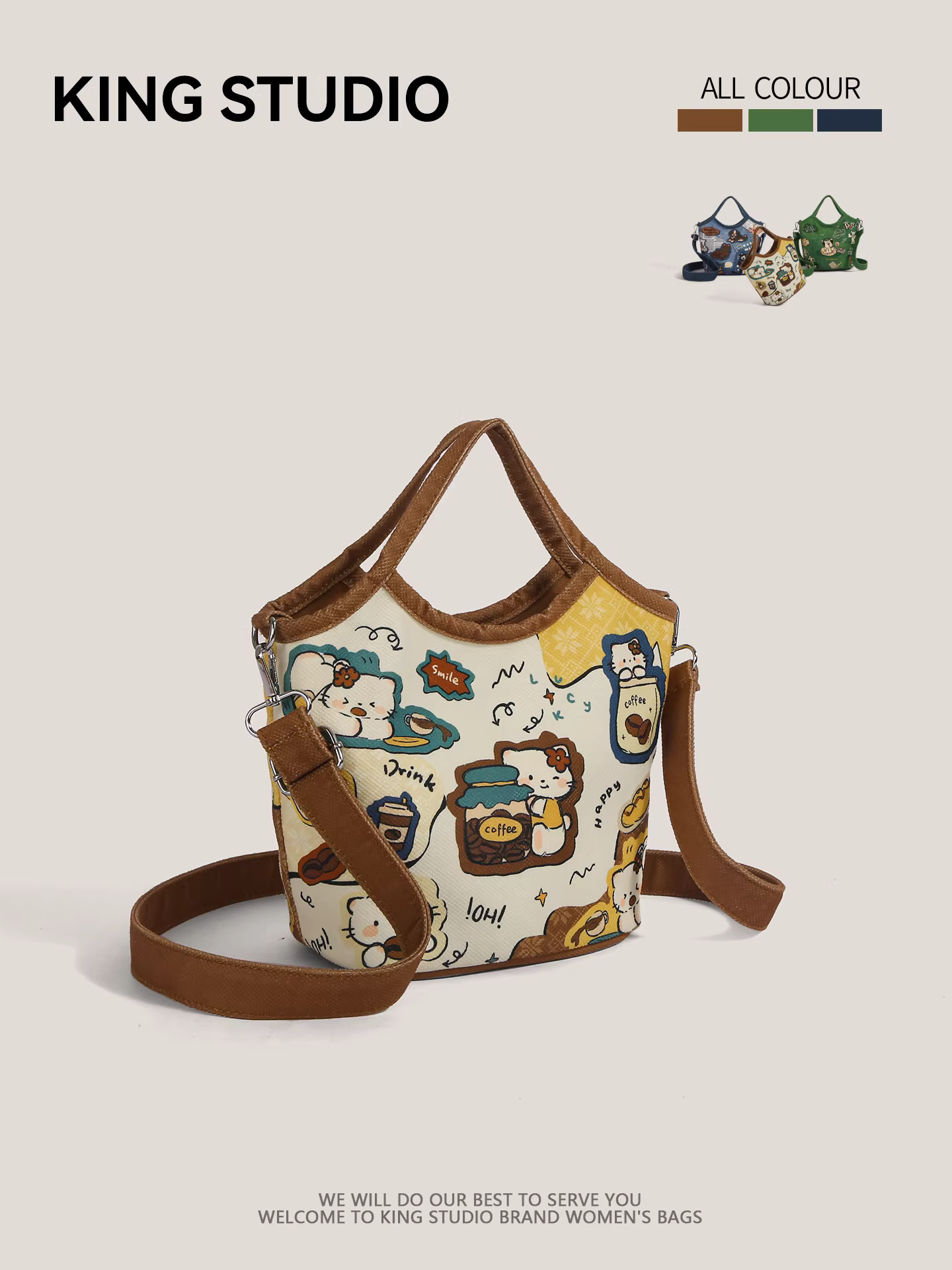 Túi tote Hello Kitty dành cho nữ 2025 mẫu mới dễ thương, túi đeo vai/chéo đa năng kiểu xô Hello Kitty