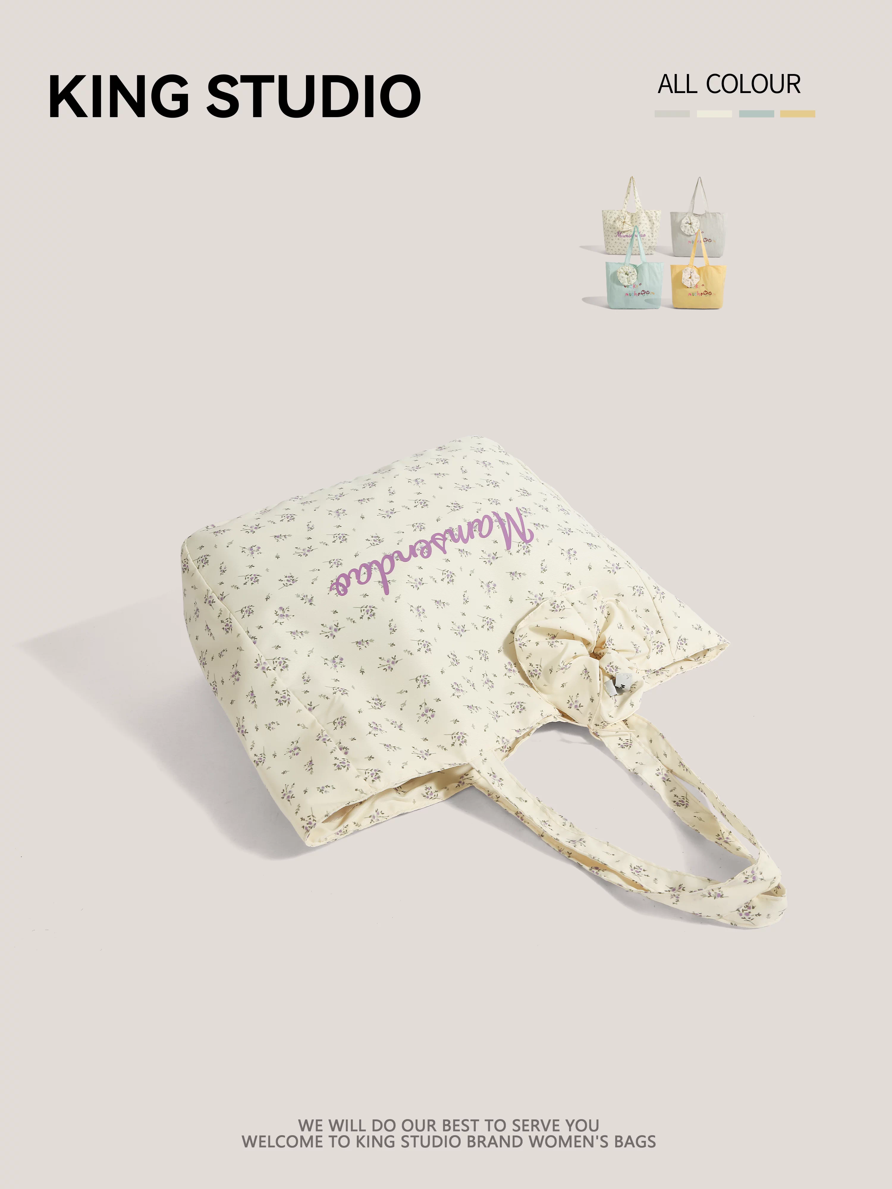 Túi vải bố hoa văn thời trang mới năm 2025, dung tích lớn, đeo vai, dùng đi chợ, đi học, đi làm