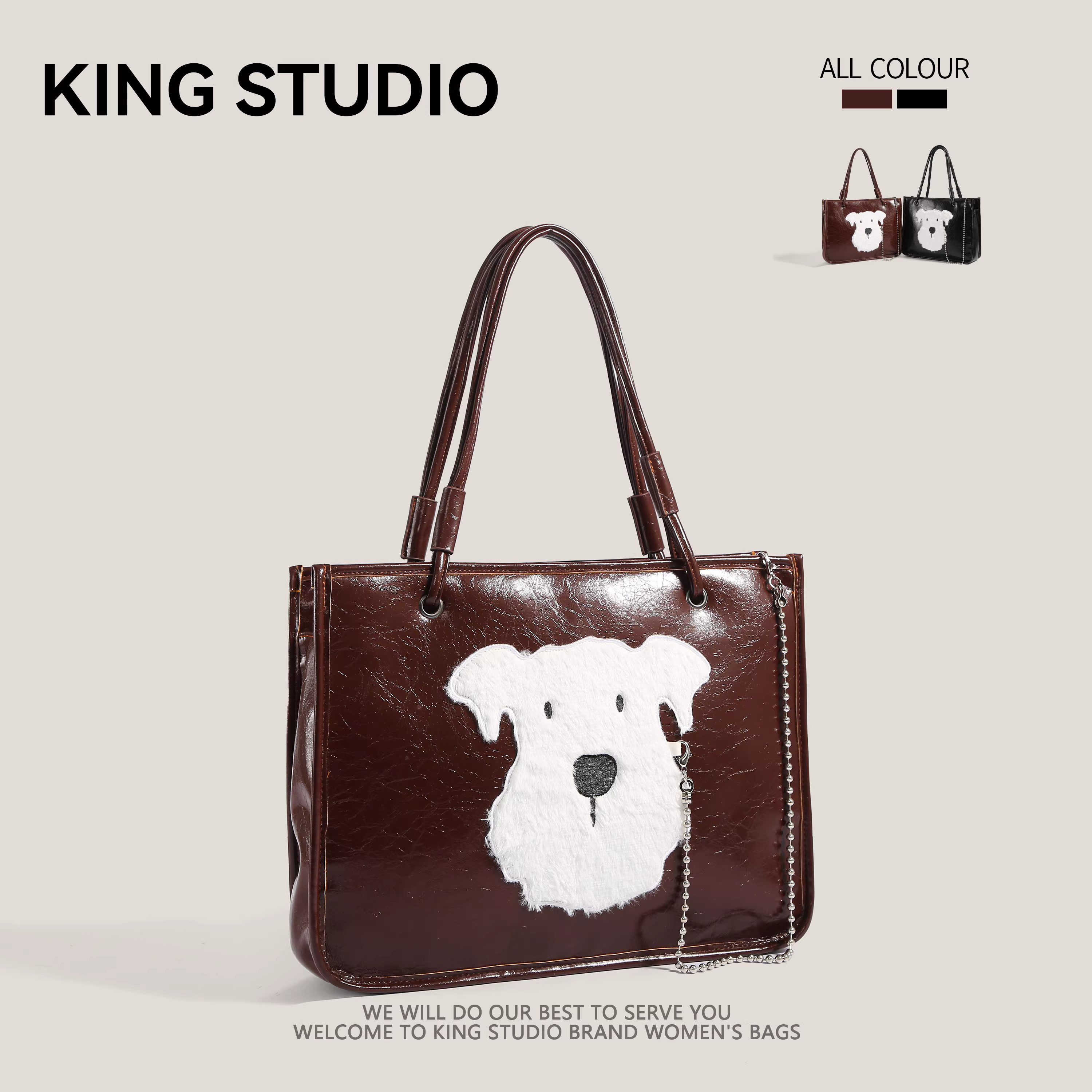 Túi xách cỡ lớn West Highland dành cho nữ Thu/Đông 2025 Mẫu mới thời thượng phong cách học sinh, túi đeo vai đơn, túi đi học, đi làm, đi chơi