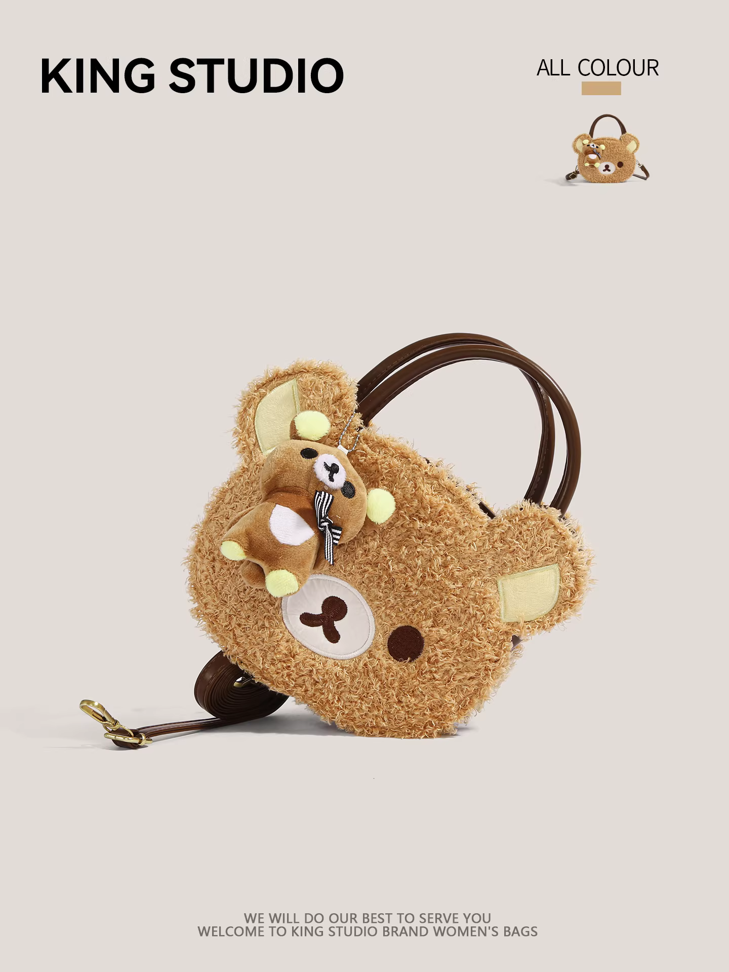 Túi xách gấu bông dễ thương dành cho nữ thiết kế mới lạ 2026, thời trang hoạt hình đa năng, đeo vai, đeo chéo