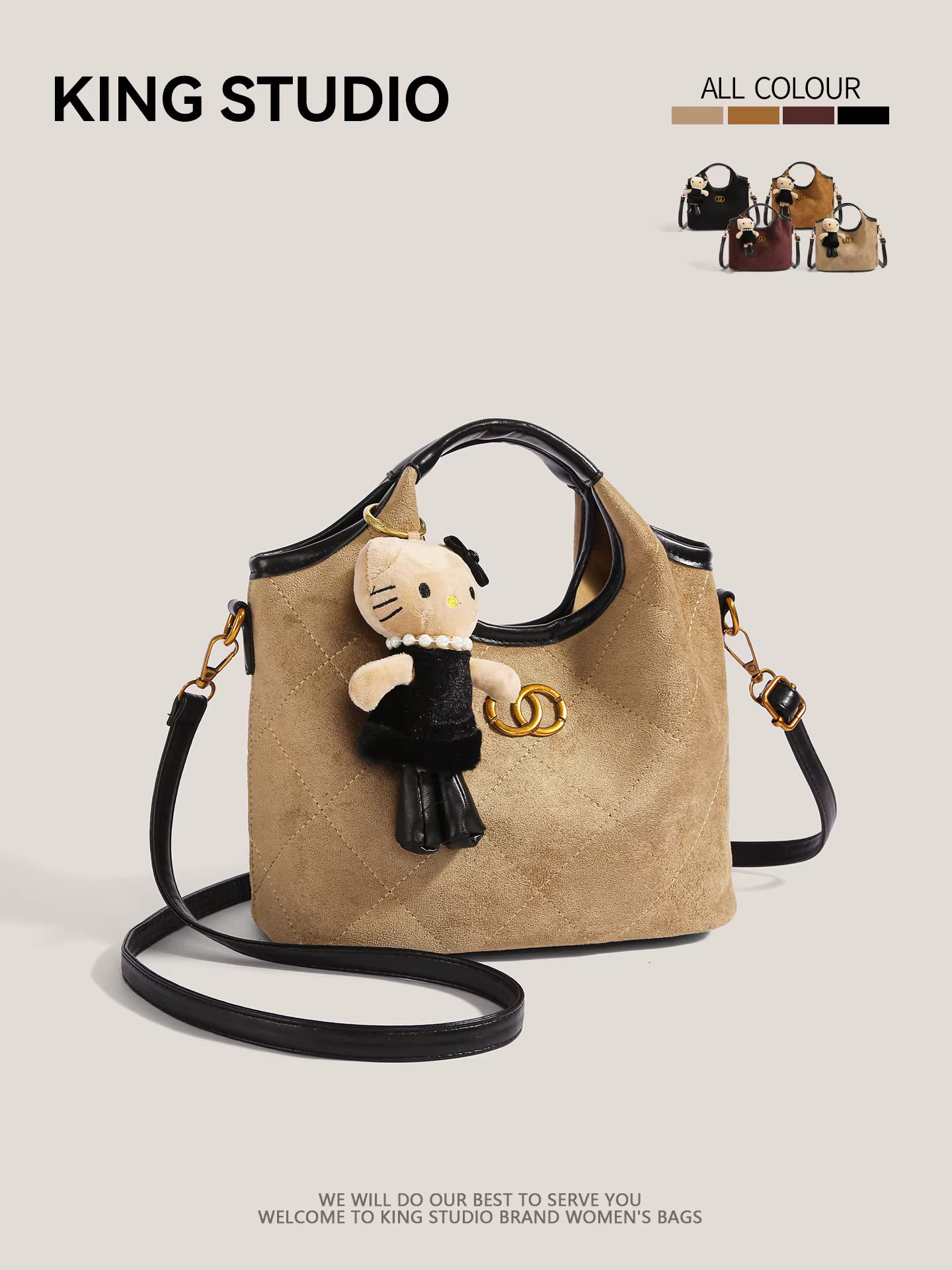 Túi tote da lộn cỡ lớn dành cho nữ, mẫu mới 2025, thời trang đa năng, đeo chéo, cầm tay, đeo vai, kiểu dáng xô