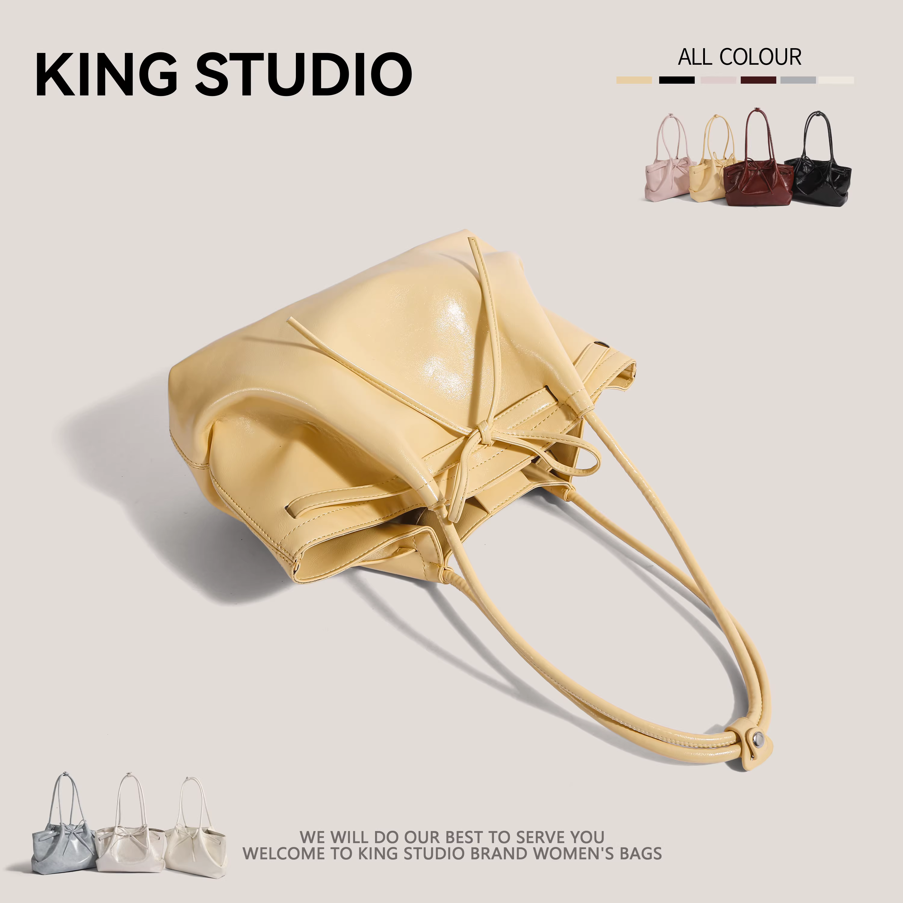 Túi xách kiểu giỏ Hàn Quốc dành cho nữ, mẫu mới 2025, thời trang đa năng, túi đeo vai, túi tote nơ.