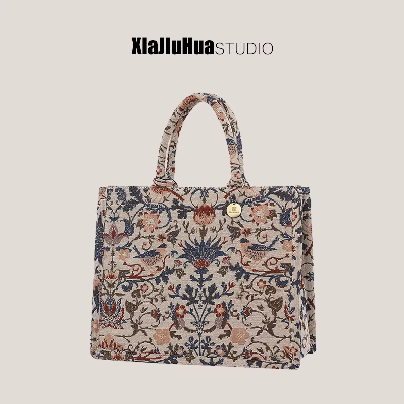 Túi tote thêu họa tiết DrinKing dành cho nữ, mẫu mới 2025, thời trang, đi làm, dung tích lớn, đeo vai