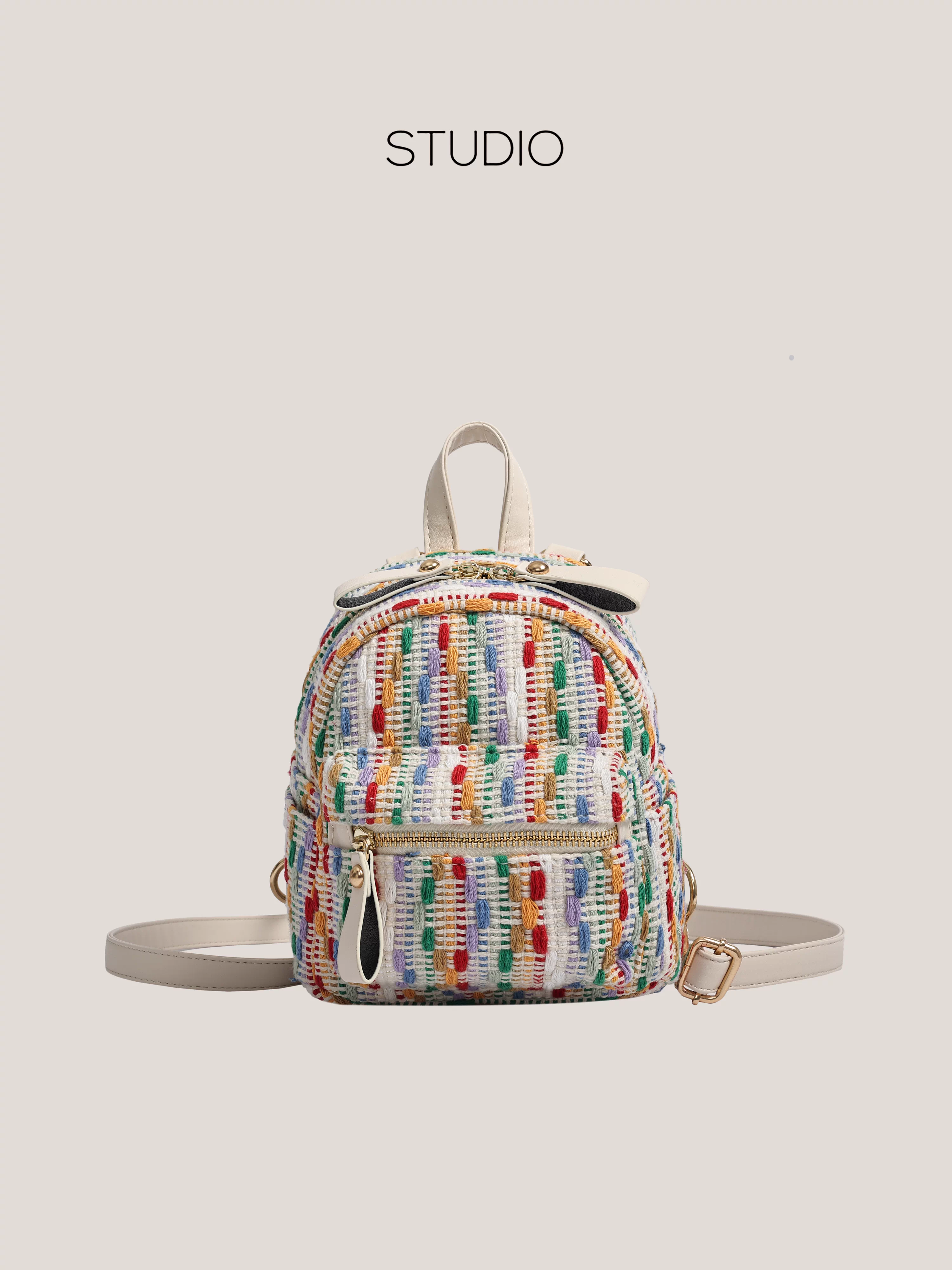 Ba lô lưới dệt kim DrinKing Rainbow 2025 thời trang cao cấp, độc đáo, dành cho du lịch