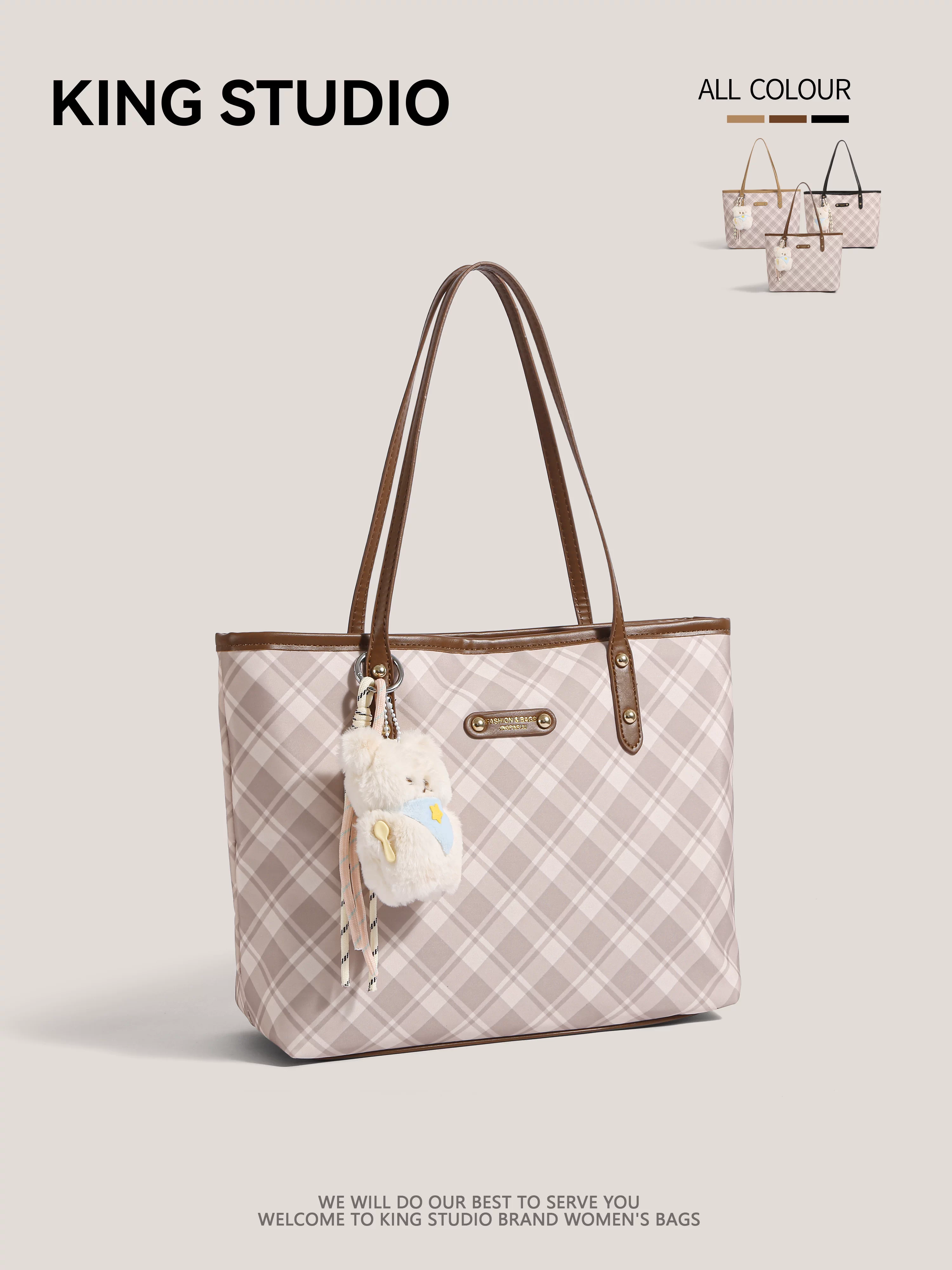 Túi tote kẻ caro phong cách Hàn Quốc, dung tích lớn dành cho nữ, mẫu mới 2025, cao cấp, đa năng, dùng đi làm, đi học, đeo vai