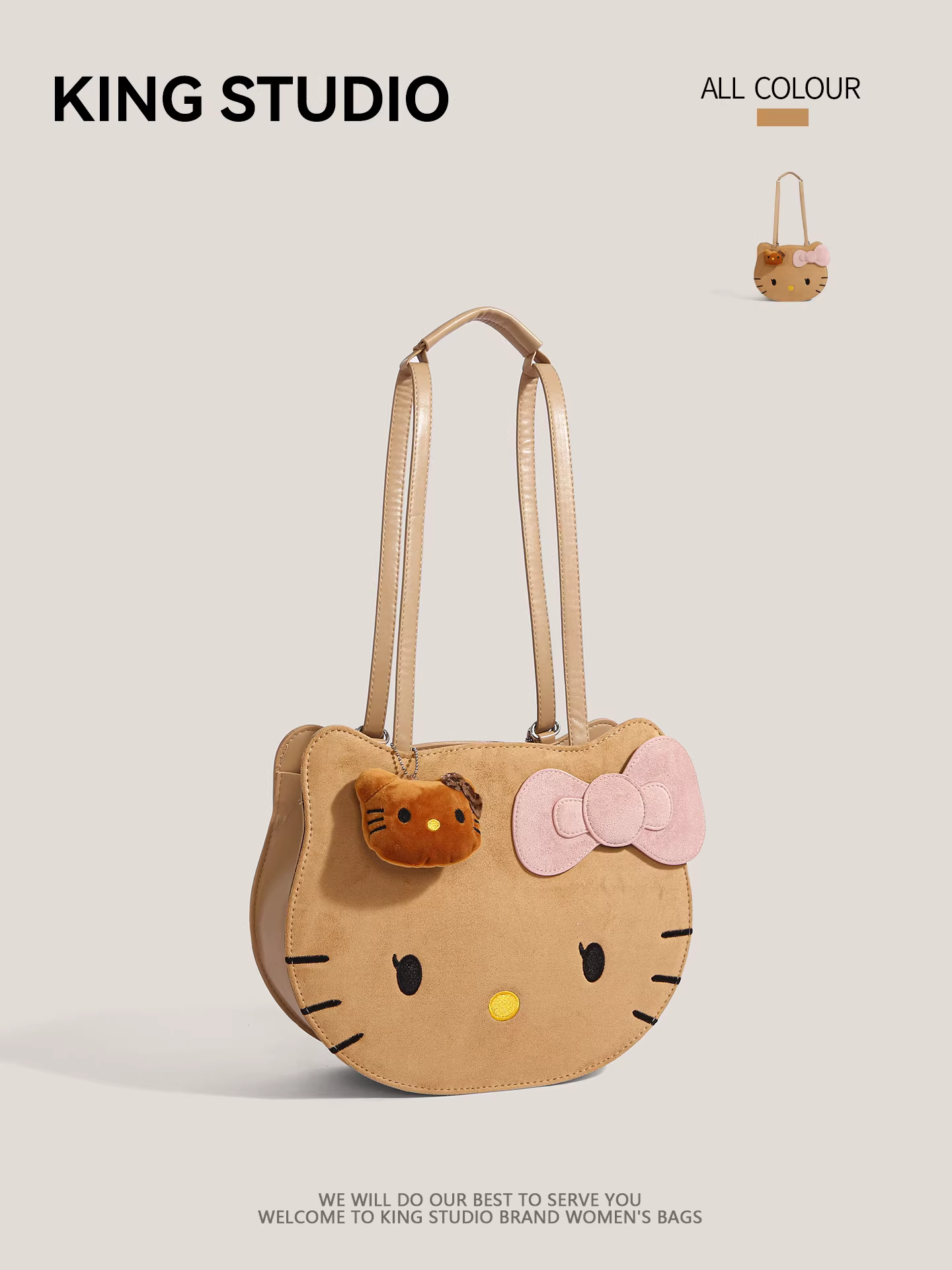 Ba lô Hello Kitty dễ thương dành cho nữ, mẫu mới 2025, hoạt hình Hello Kitty độc đáo, túi đeo vai đa năng