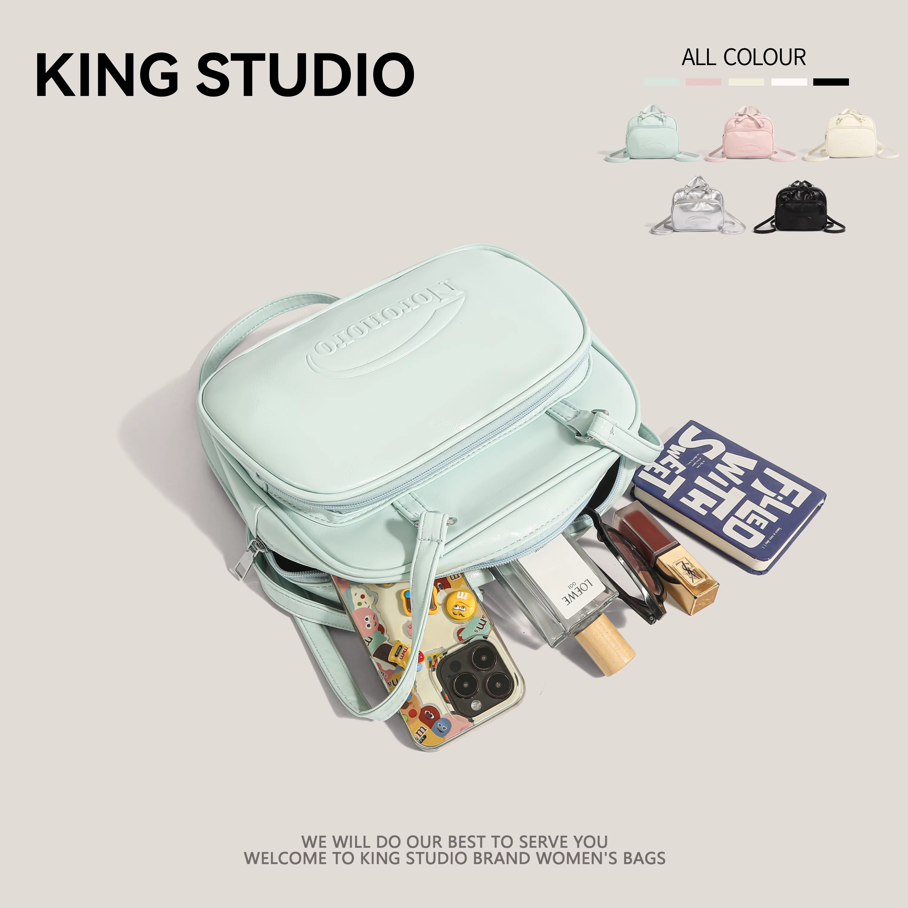 Ba lô phong cách học sinh dành cho nữ 2025, túi tote thời trang mới, túi đeo vai/chéo cỡ lớn, kiểu dáng giản dị