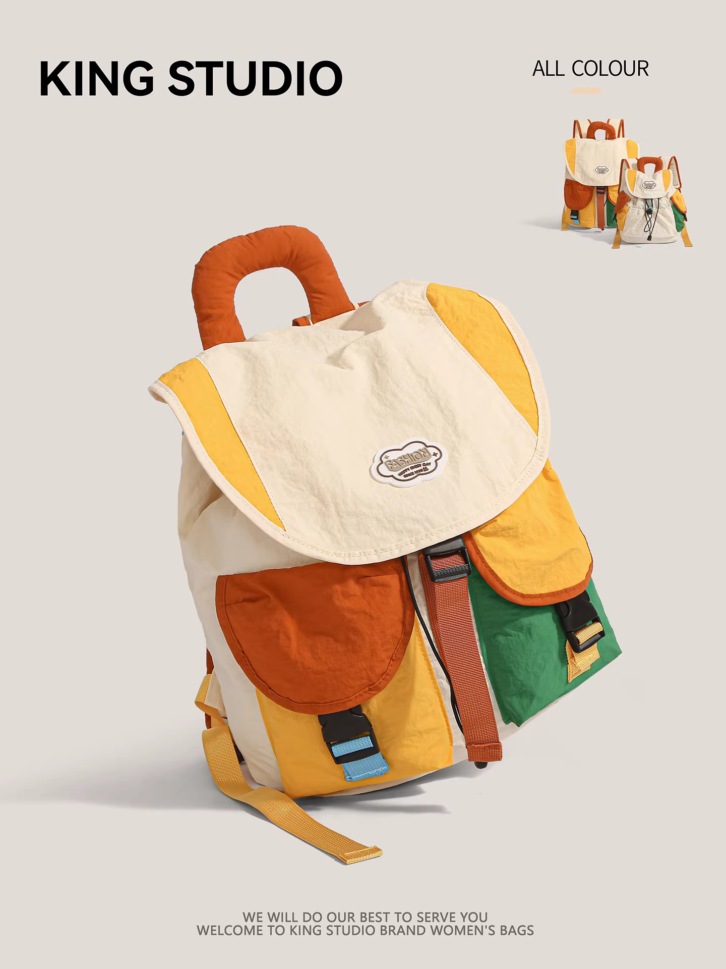 Ba lô học sinh phối màu dành cho nữ 2025 mẫu mới thời trang dễ thương đa năng balo đi học dung tích lớn