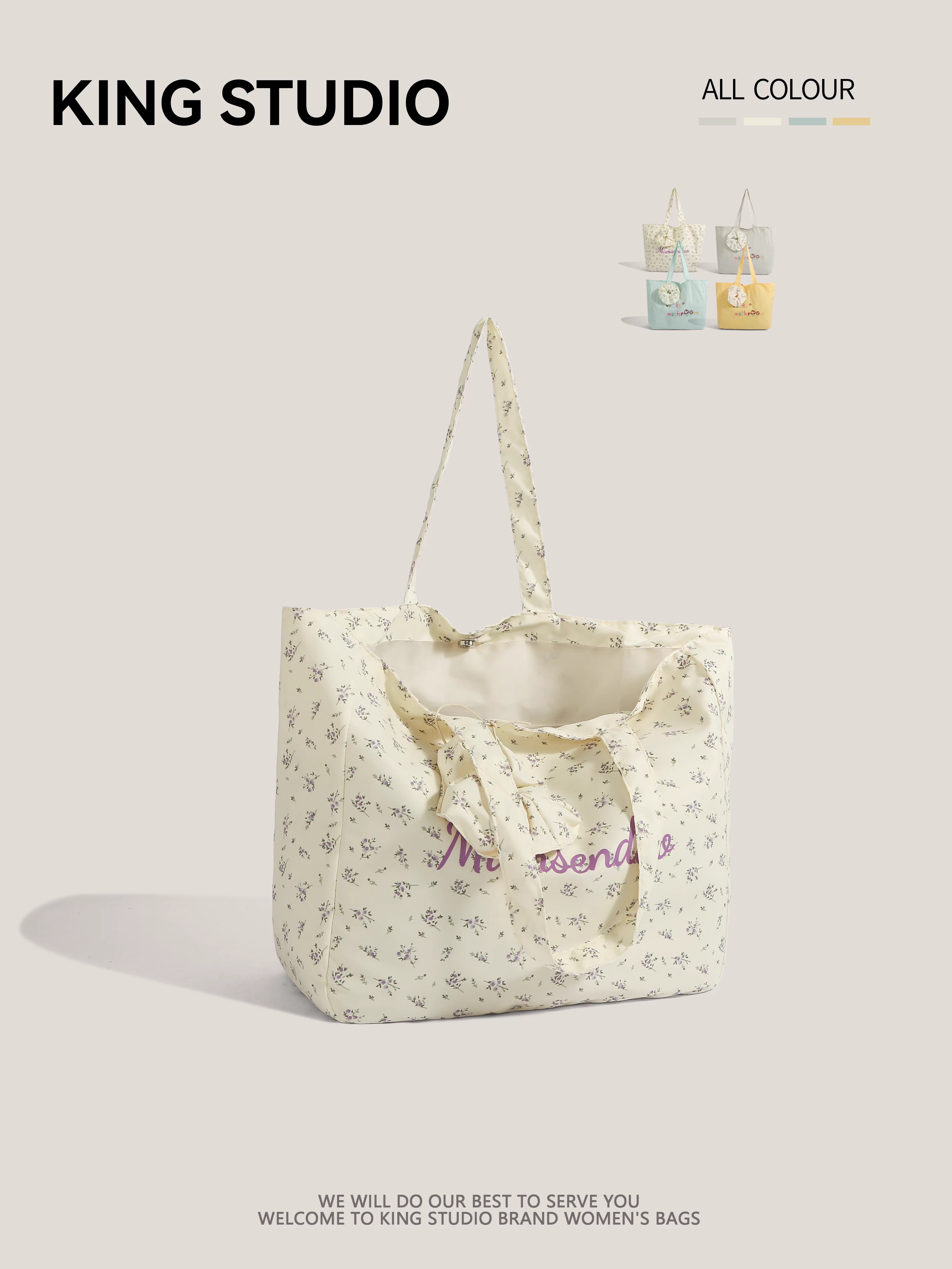 Túi vải bố hoa văn thời trang mới năm 2025, dung tích lớn, đeo vai, dùng đi chợ, đi học, đi làm