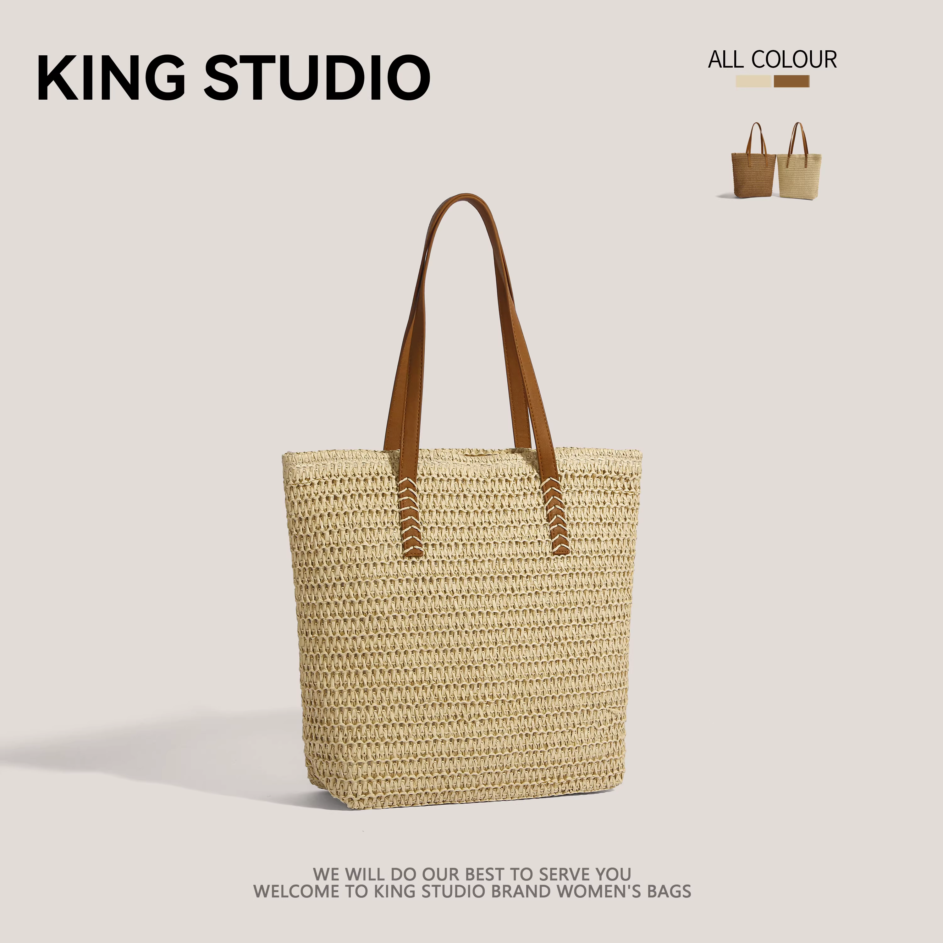 Túi cói đan cỡ lớn dành cho nữ, mẫu mới hè 2025, túi đeo vai thời trang đi làm, túi tote đi biển