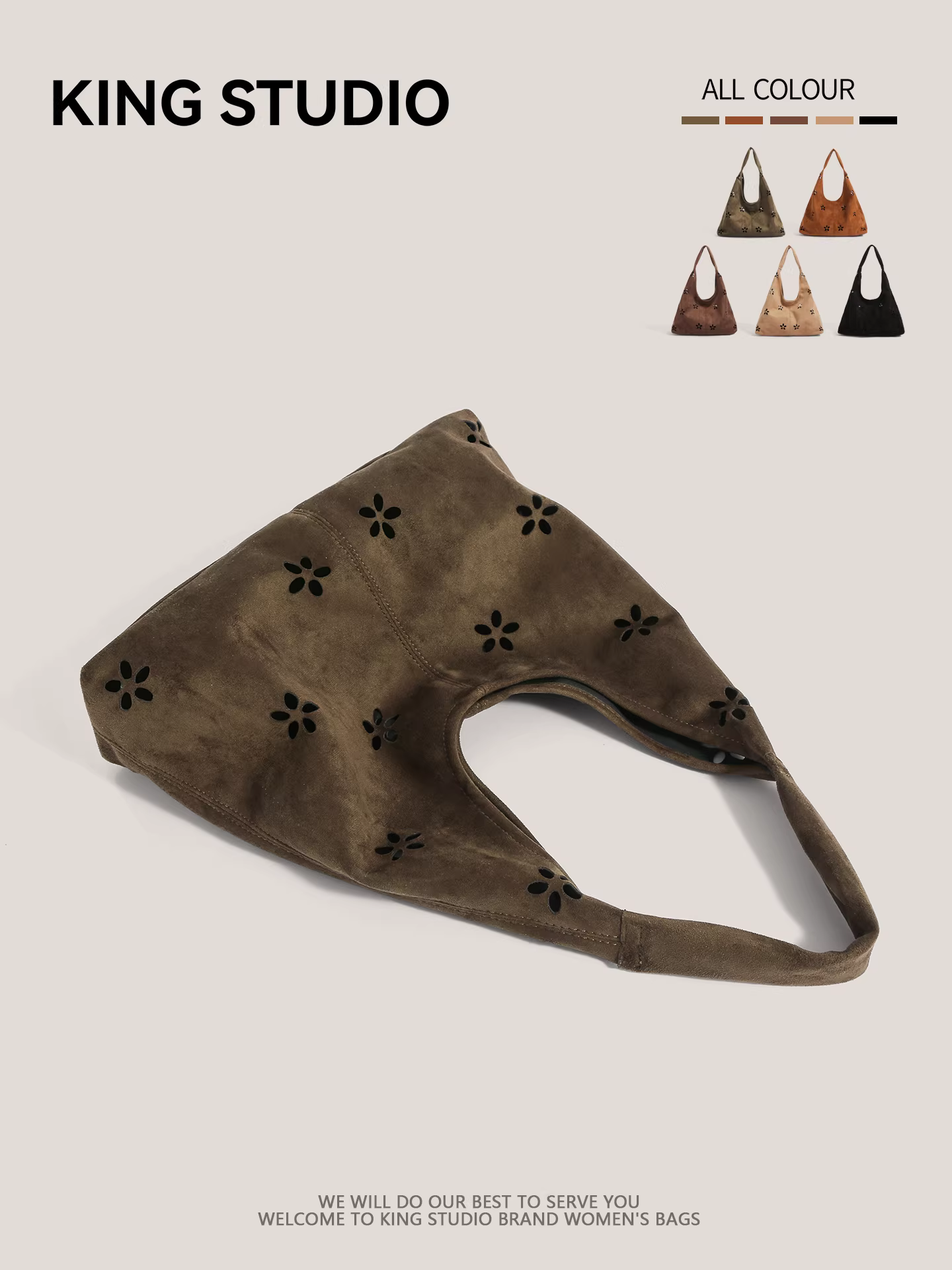 Túi đeo nách nữ thời trang Hàn Quốc thu đông 2025 mới, kiểu dáng khoét lỗ, đa năng, dùng làm túi đi làm