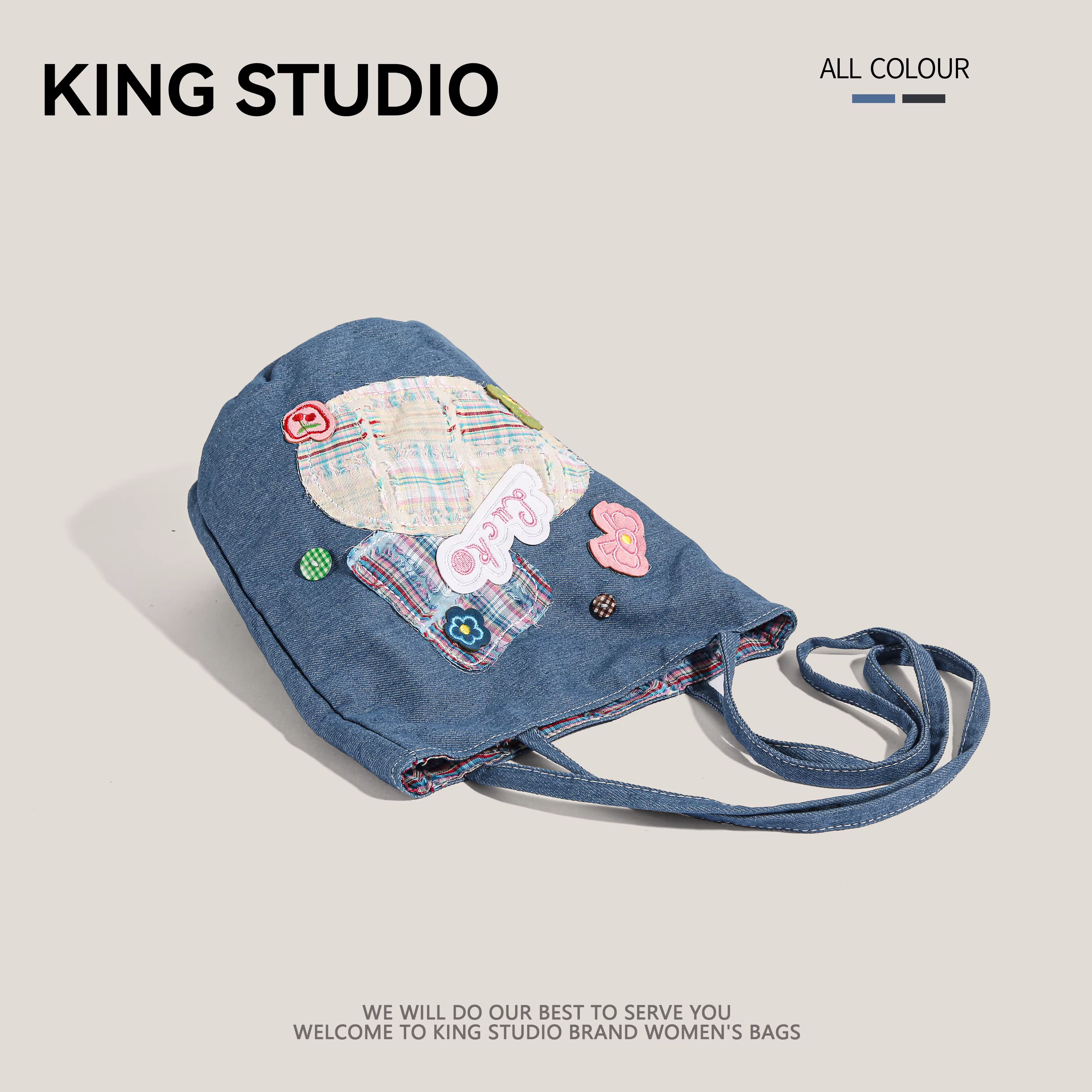 Túi đeo vai denim nữ thời trang Hàn Quốc mới 2025, túi tote đi làm đa năng, dung tích lớn, chất liệu canvas