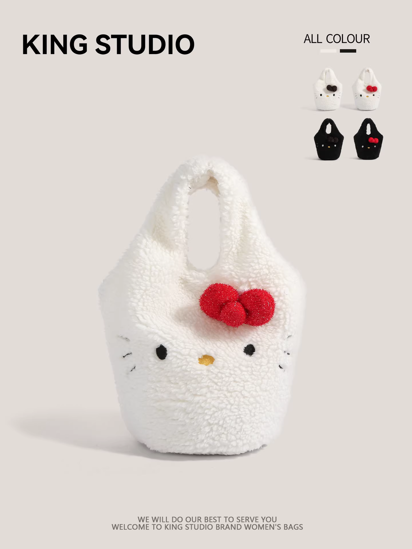 Túi xách Hello Kitty dễ thương bằng vải bông dành cho nữ, mẫu mới thu đông 2025, túi đeo vai đa năng hình Hello Kitty hoạt hình
