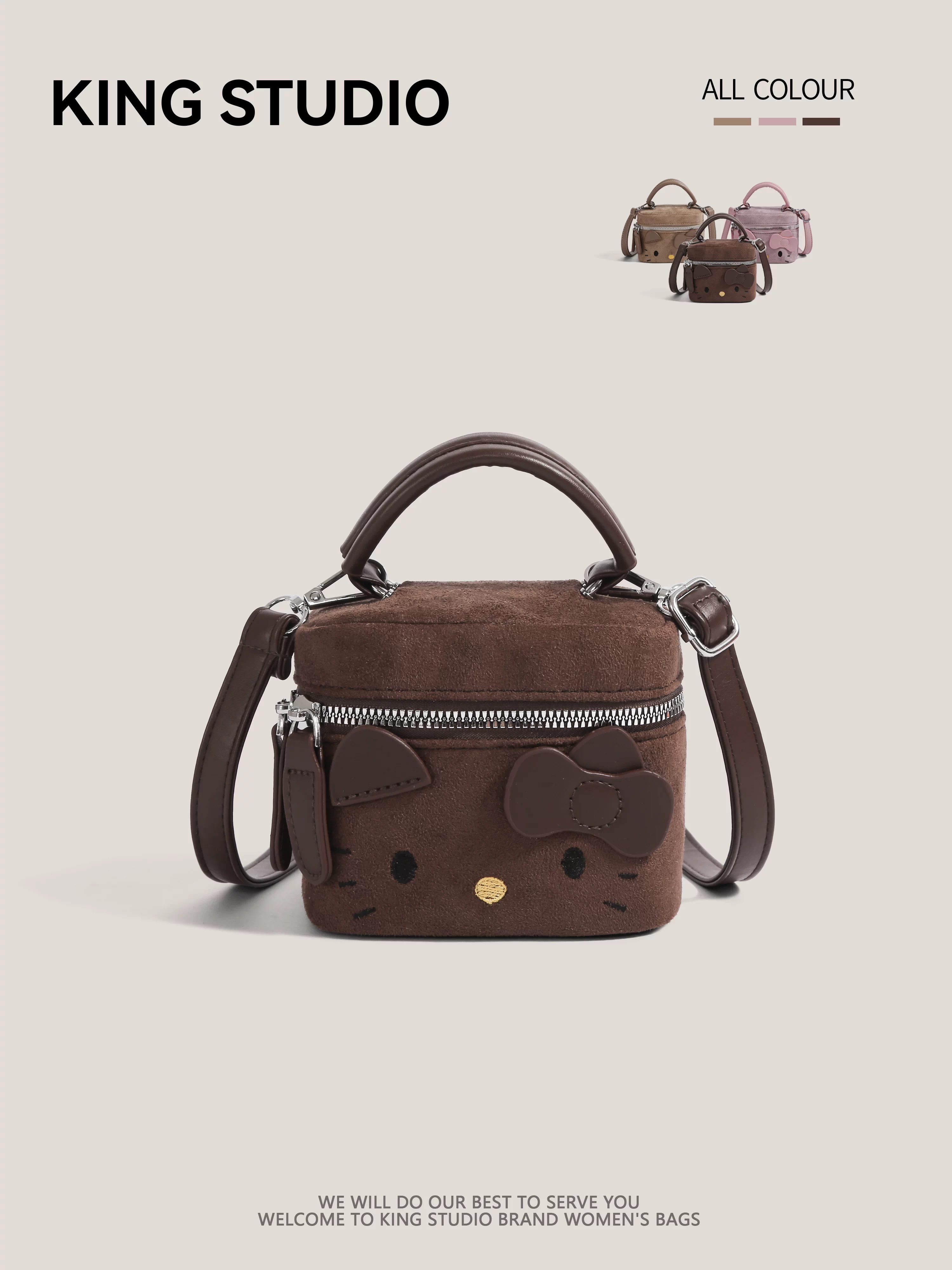 Túi xách Hello Kitty dễ thương dành cho nữ, mẫu mới 2025, túi đeo vai/chéo mini hình Hello Kitty hoạt hình