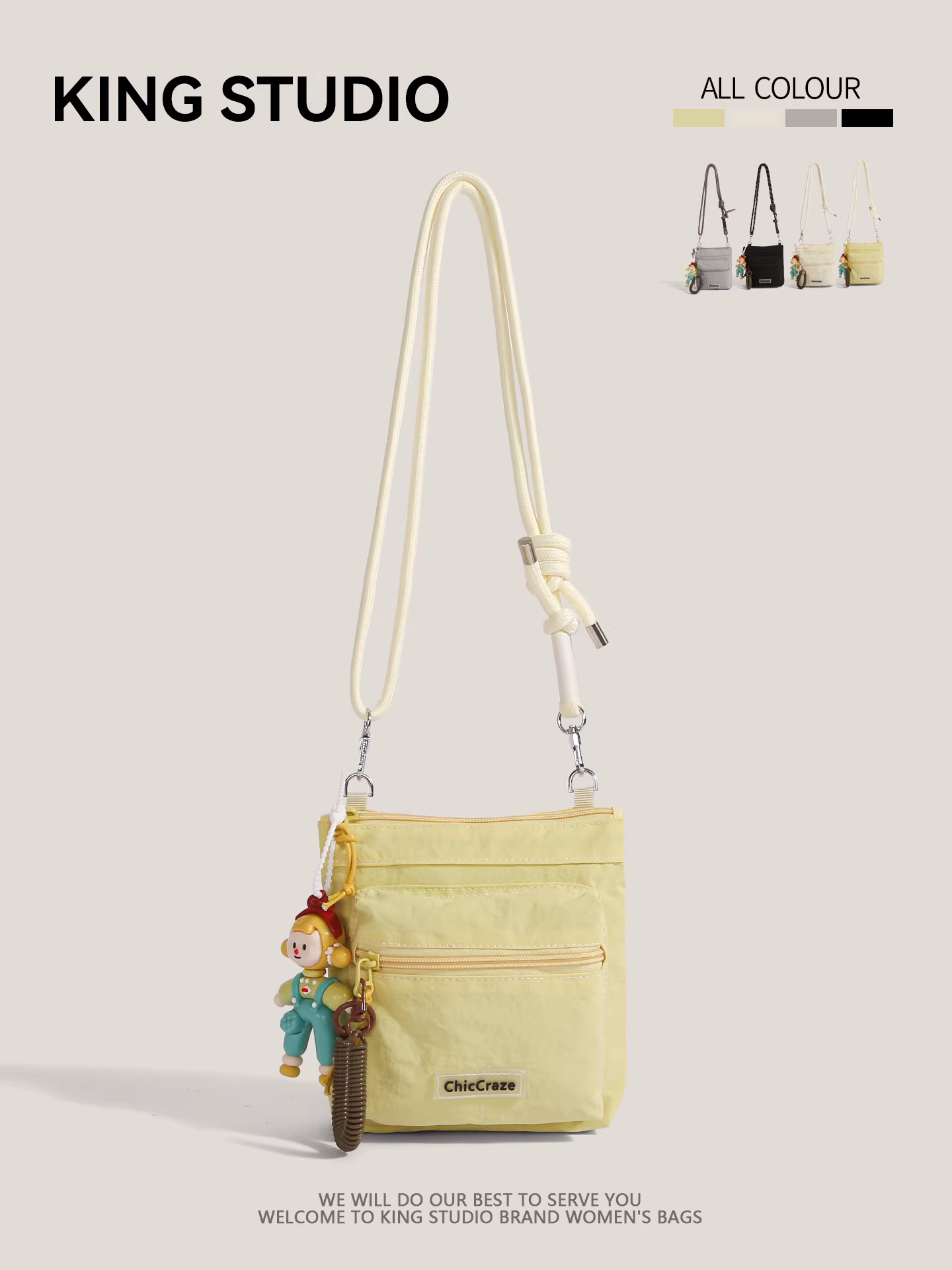 Túi đeo chéo nhỏ bằng nylon siêu hot mùa hè dành cho nữ 2025, kiểu dáng mới, nhẹ, đa năng, đựng điện thoại mini