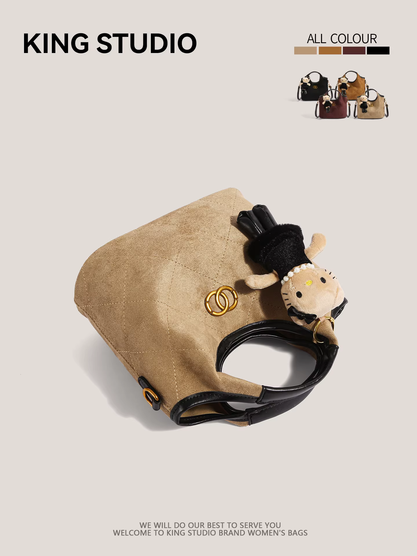 Túi tote da lộn cỡ lớn dành cho nữ, mẫu mới 2025, thời trang đa năng, đeo chéo, cầm tay, đeo vai, kiểu dáng xô