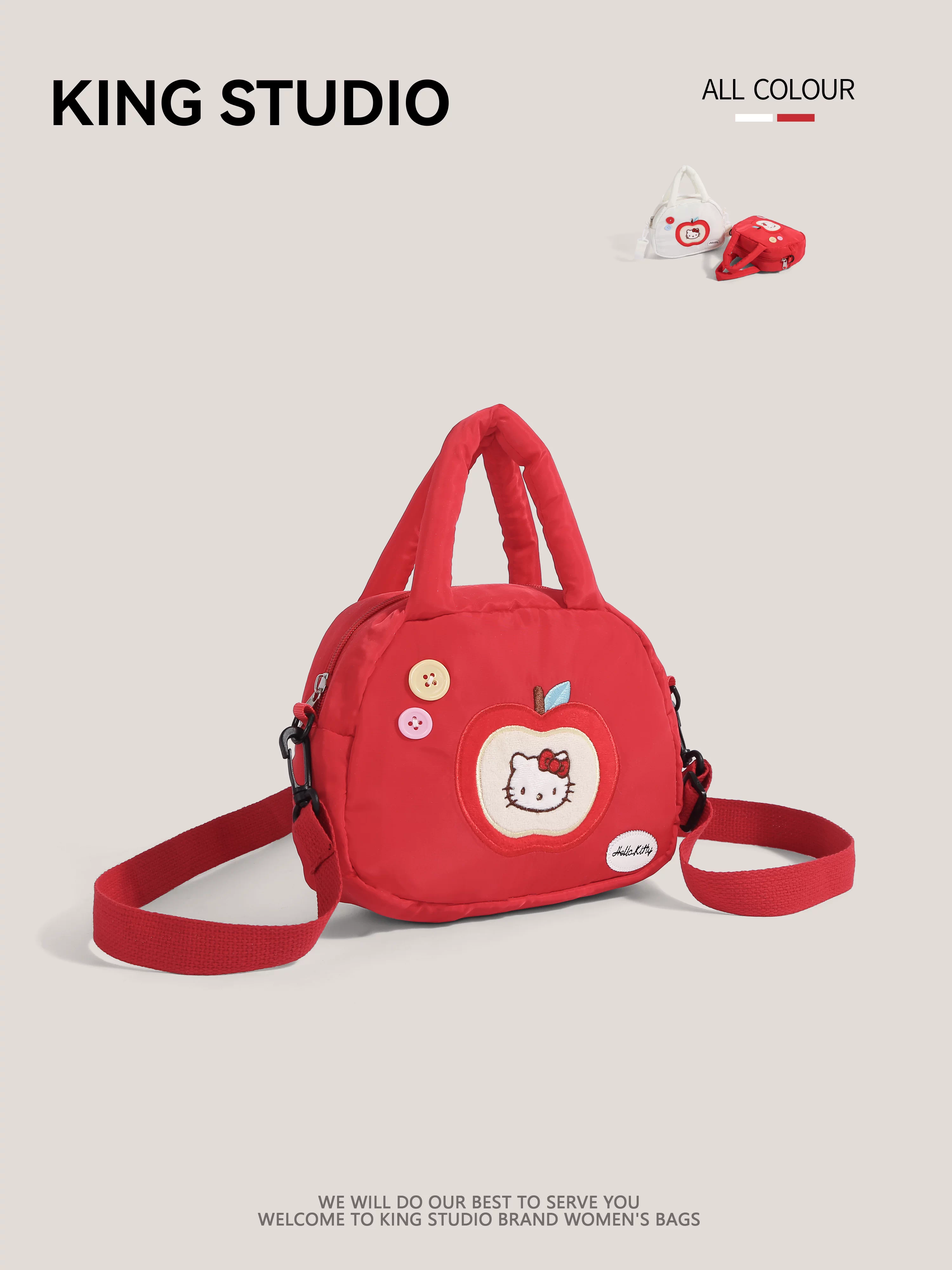 Túi xách Hello Kitty dễ thương dành cho nữ, mẫu mới 2025, túi đeo chéo hoạt hình Hello Kitty, túi đựng đồ