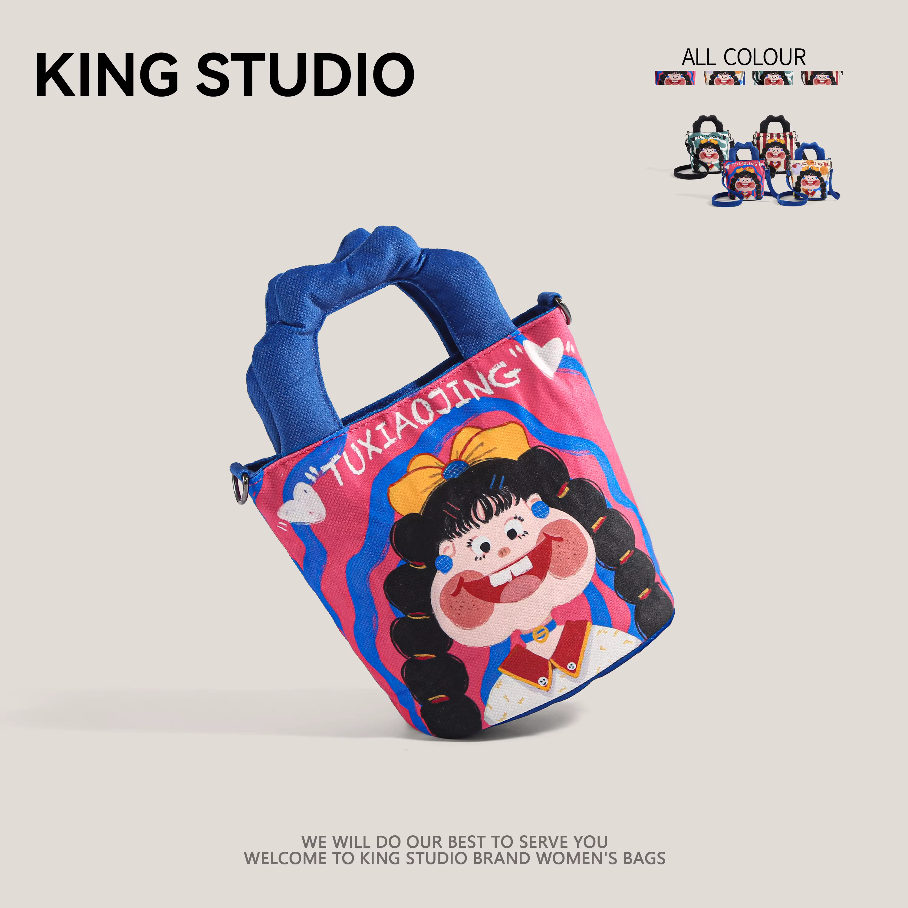 Túi đeo vai nữ thiết kế minh họa độc đáo, mẫu mới 2025, thời thượng, dễ thương, chất liệu canvas, kiểu dáng lạ mắt, đeo chéo.