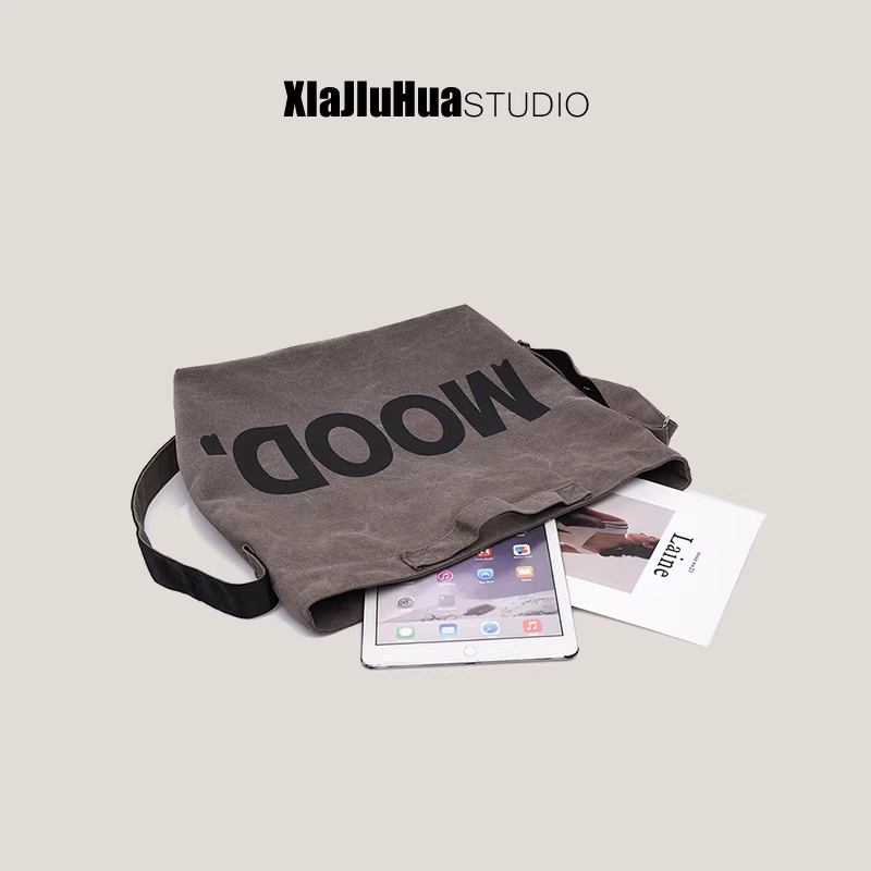 DrinKing Túi vải Nhật Bản dung tích lớn Nghệ thuật Retro Harajuku Đơn giản Túi đeo chéo dành cho sinh viên