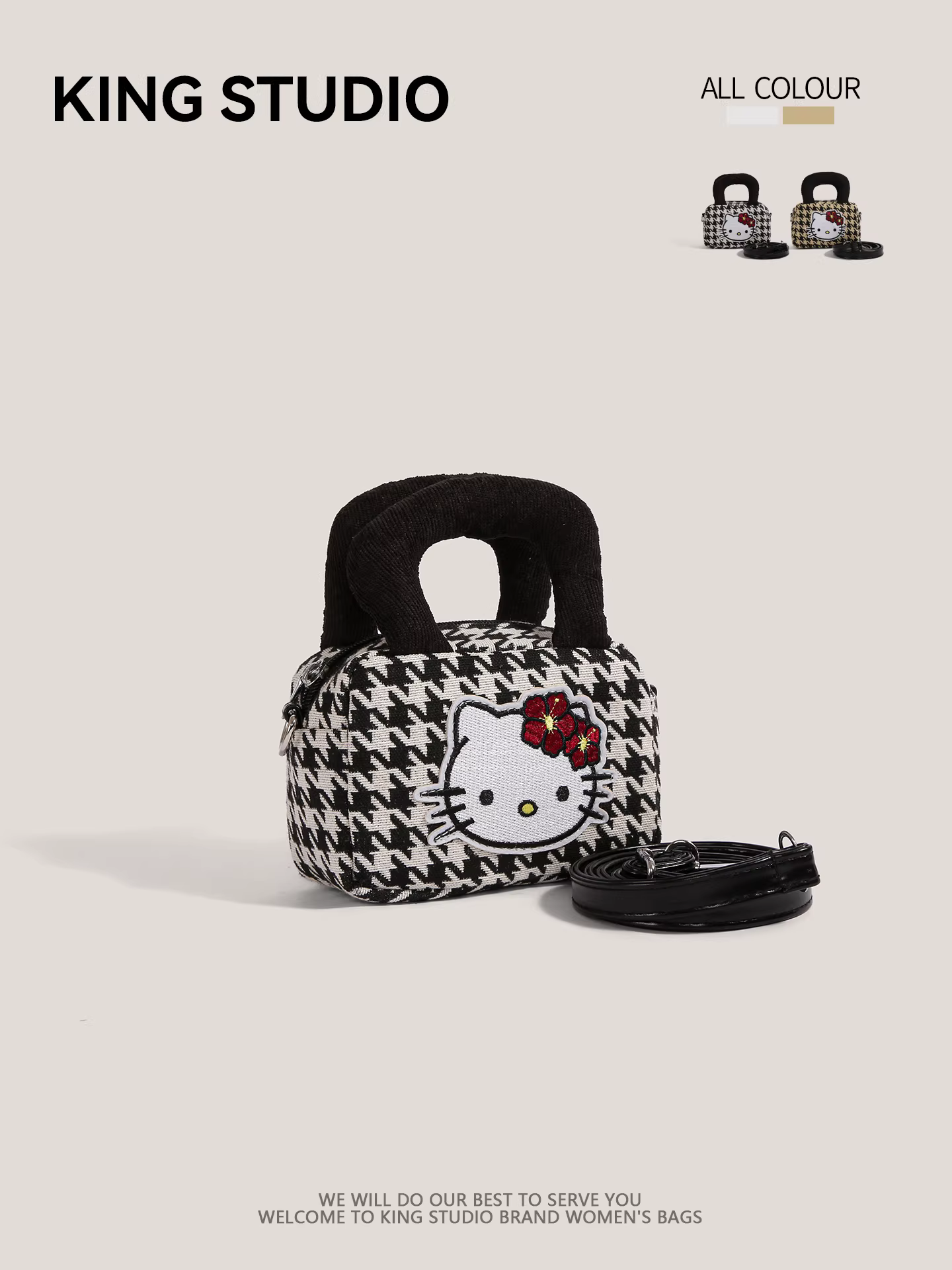 Túi xách Hello Kitty dễ thương dành cho nữ 2025, mẫu hoạt hình mới, đa năng, đeo vai, đeo chéo, túi vuông nhỏ