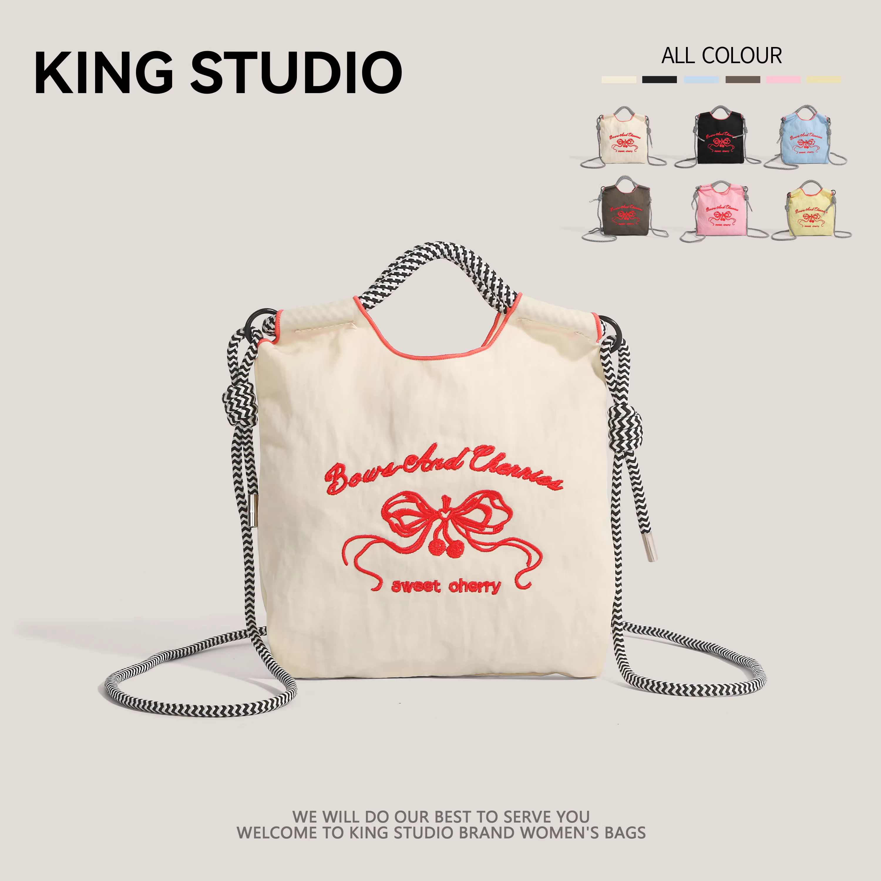 Túi nylon thêu mới thân thiện với môi trường của Nhật Bản dành cho nữ, túi xách mini thông thường, túi đeo vai, túi đựng điện thoại nhỏ.