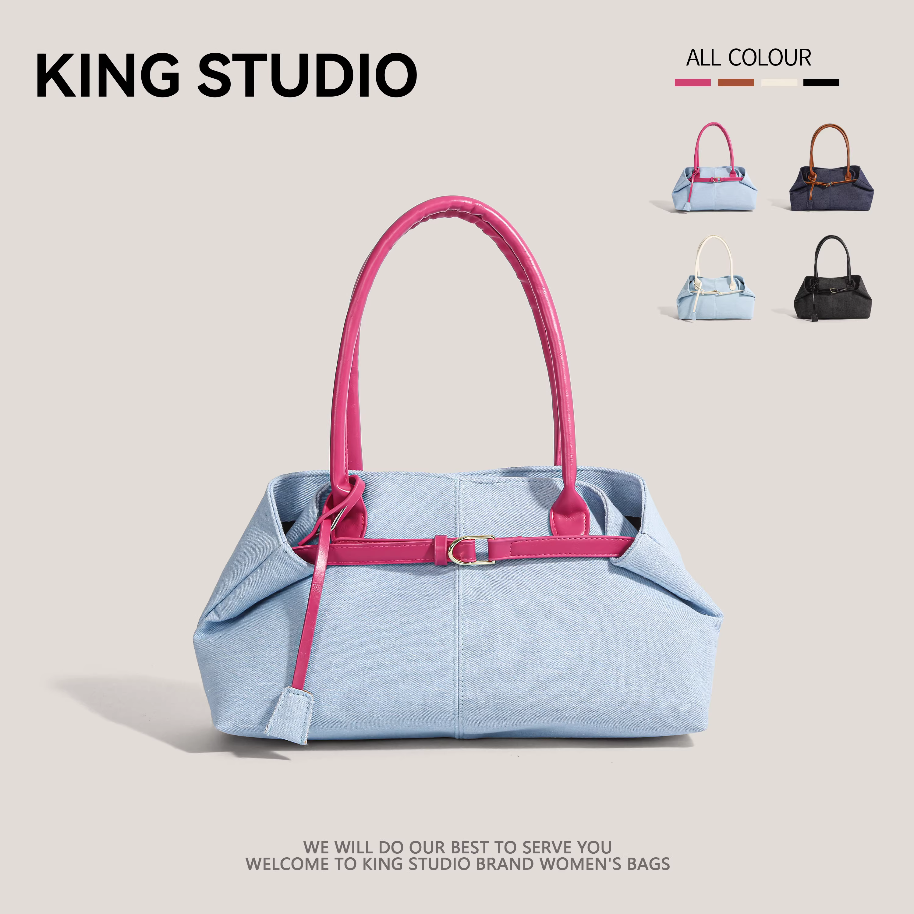 Túi đeo vai/nách cỡ lớn phối màu đơn giản, năng động dành cho nữ, mẫu mới thời trang đa năng năm 2025.