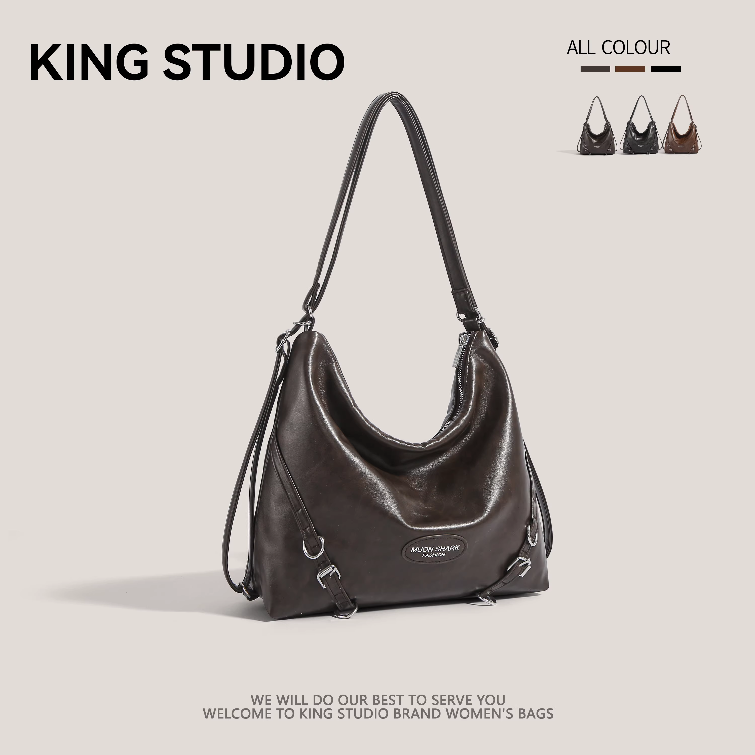 Túi tote retro nữ thu đông 2025, mẫu mới thời thượng Hàn Quốc, balo cá tính, túi đeo vai dung tích lớn