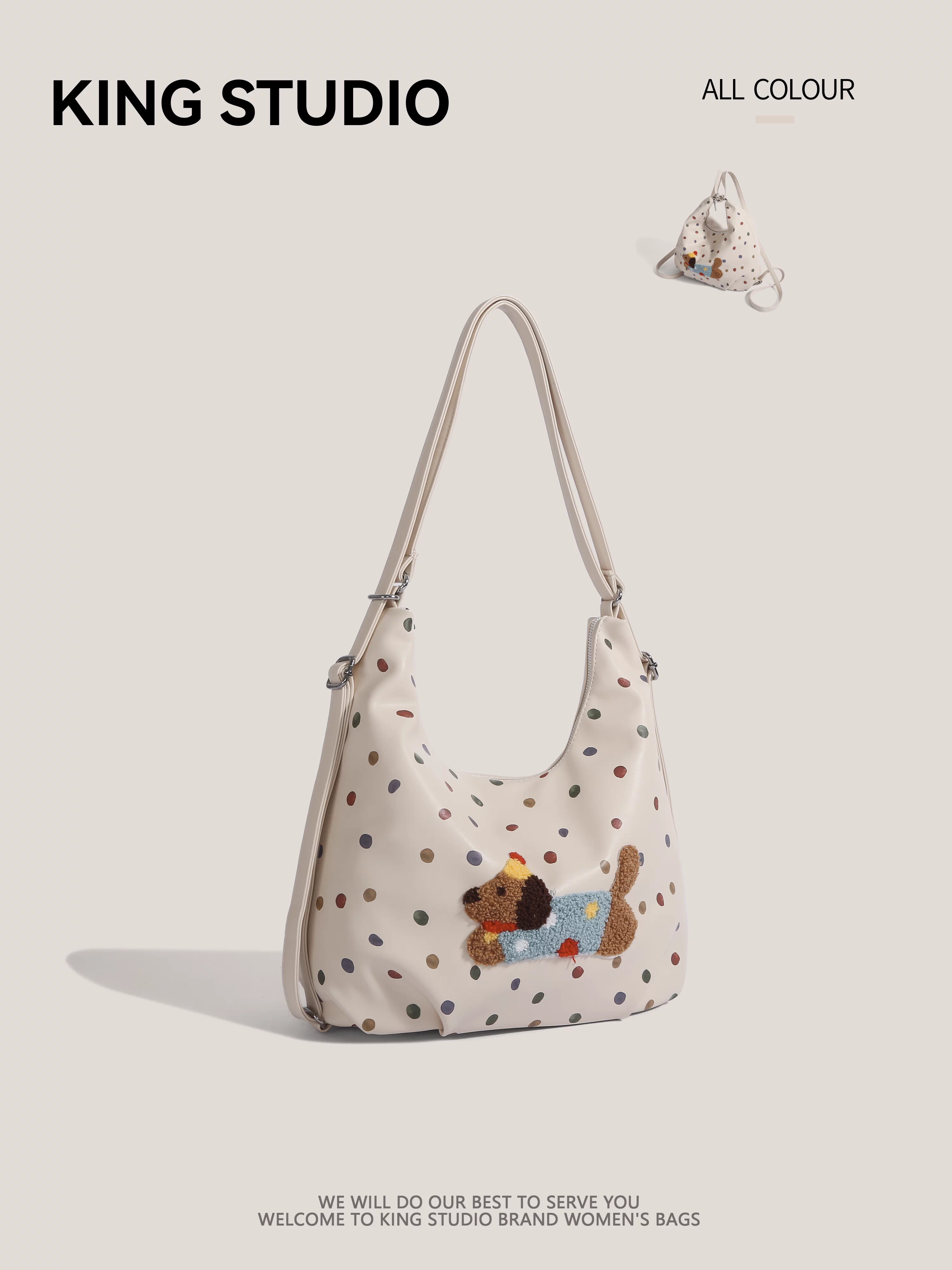 Ba lô chó Dachshund dễ thương dành cho nữ 2025, kiểu dáng mới dành cho sinh viên, túi đeo vai đa năng, dung tích lớn, túi tote đi làm