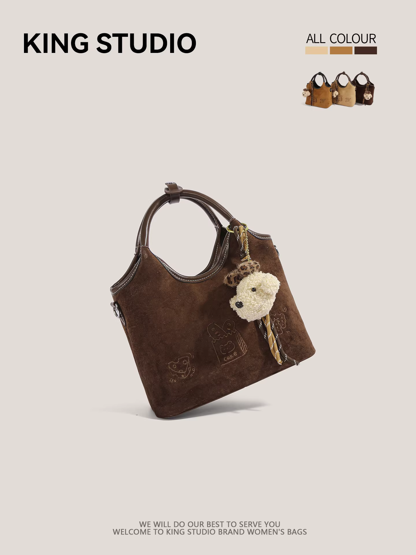 Túi đeo chéo nữ phong cách retro mờ lì, thời trang mới 2026, chất liệu da lộn, kiểu dáng xô, dung tích lớn