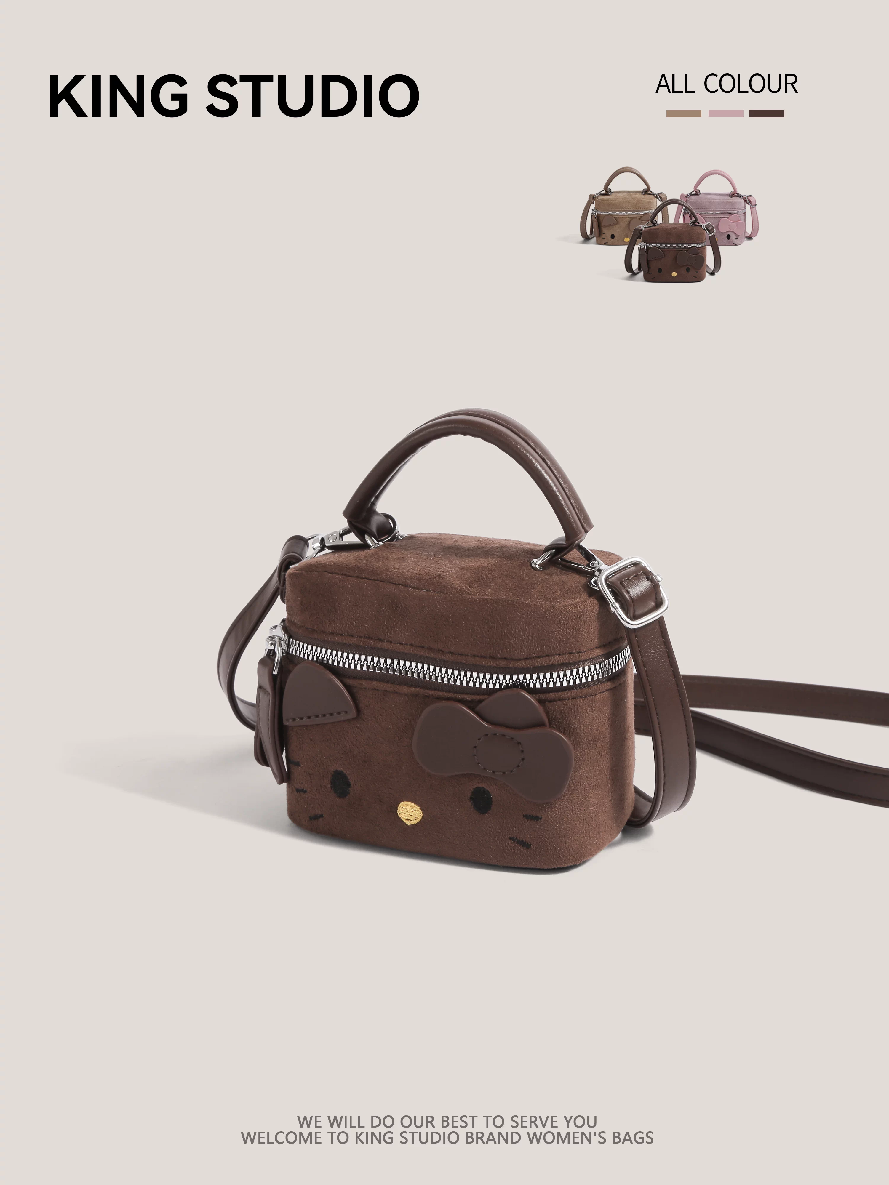 Túi xách Hello Kitty dễ thương dành cho nữ, mẫu mới 2025, túi đeo vai/chéo mini hình Hello Kitty hoạt hình