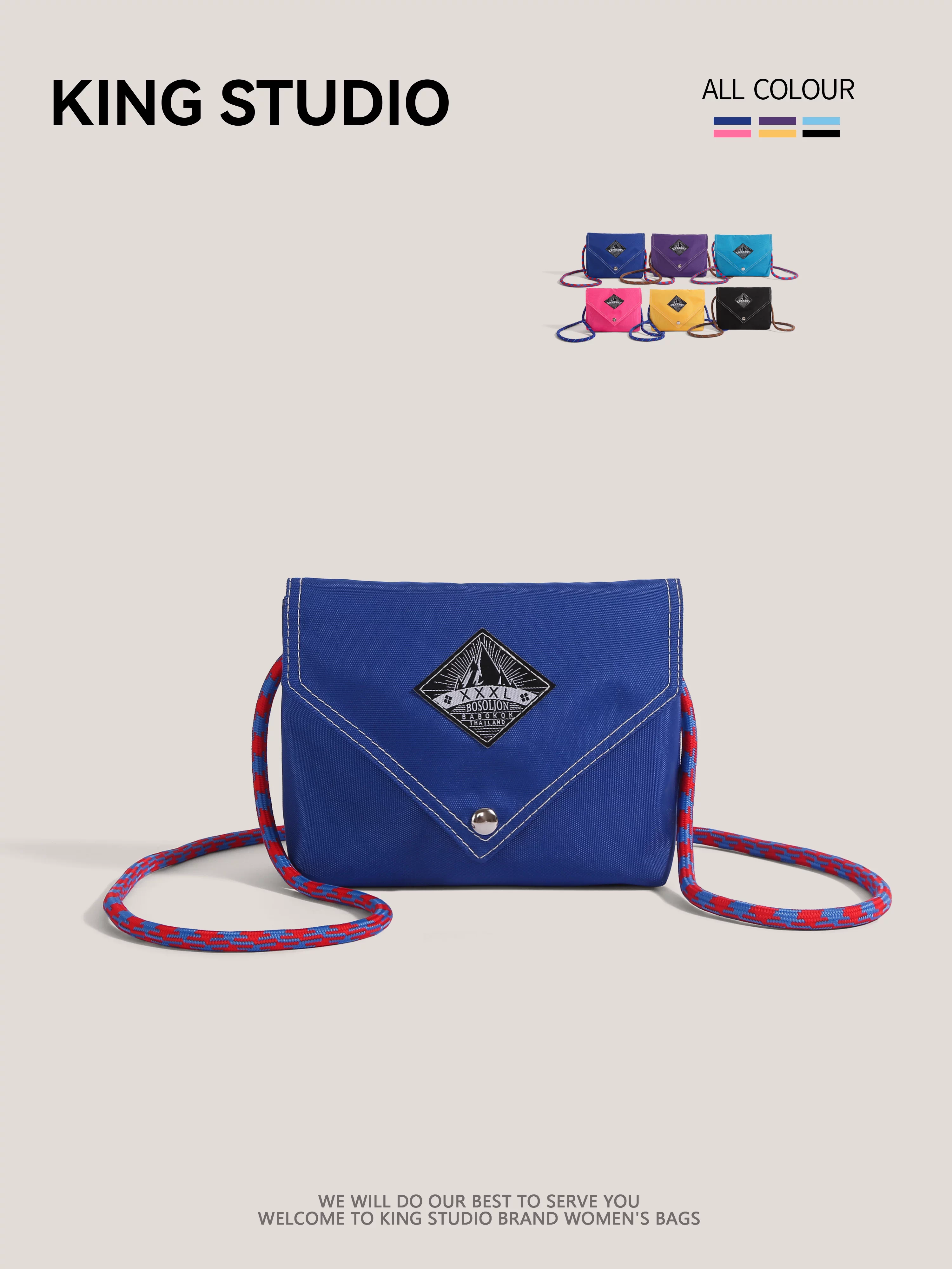 Túi nhỏ thời trang Thái Lan chất liệu nylon, túi đeo chéo siêu hot dành cho nữ, mẫu mới 2025, túi đựng điện thoại đa năng, túi kiểu phong bì.