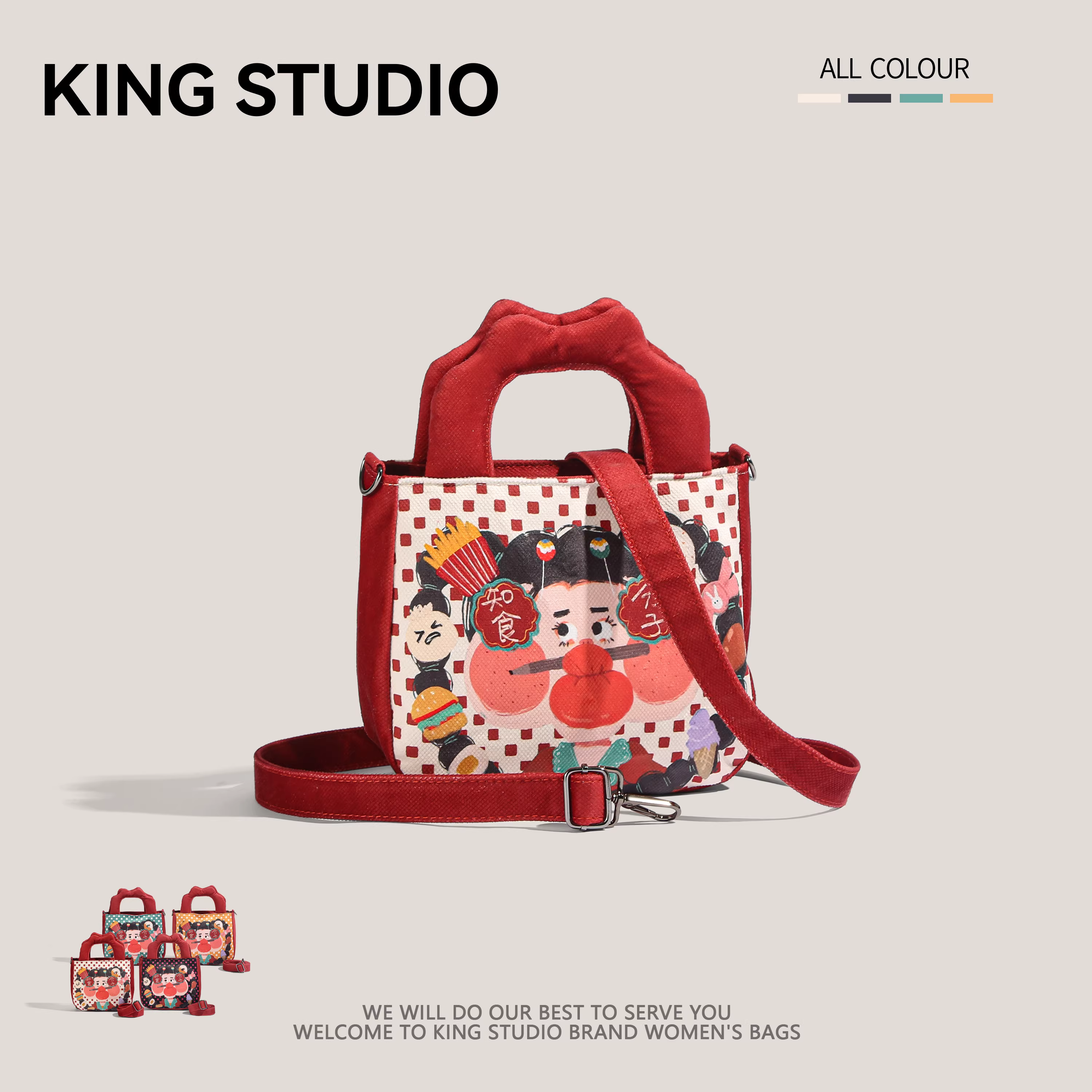 Túi xách hình xô dễ thương, thiết kế độc đáo dành cho nữ, mẫu mới xuân/hè 2025, phong cách graffiti cá tính, đeo vai/chéo.