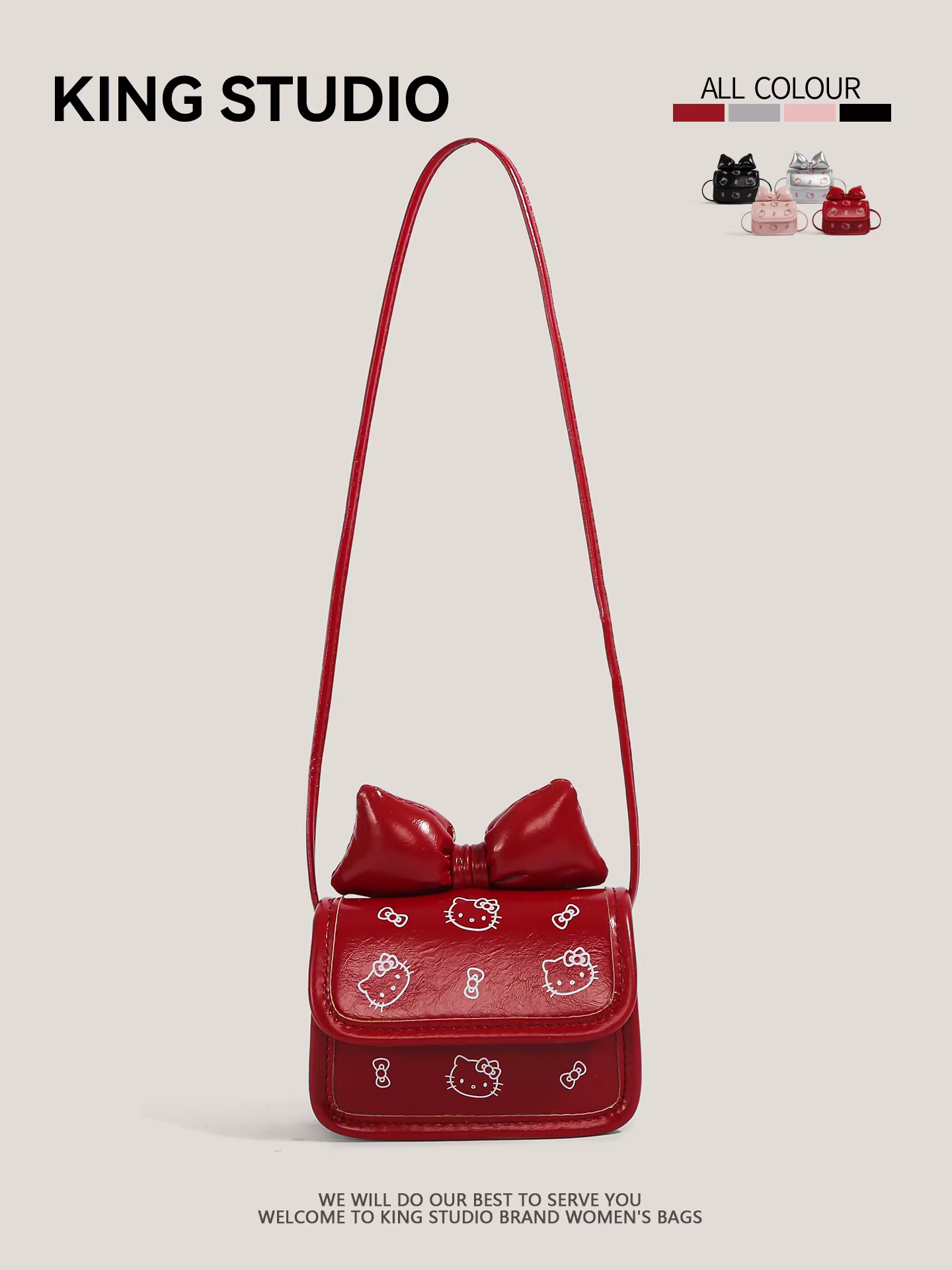 Túi vuông nhỏ xinh Hello Kitty dành cho nữ, mẫu mới 2025, túi đeo chéo đa năng mini Hello Kitty