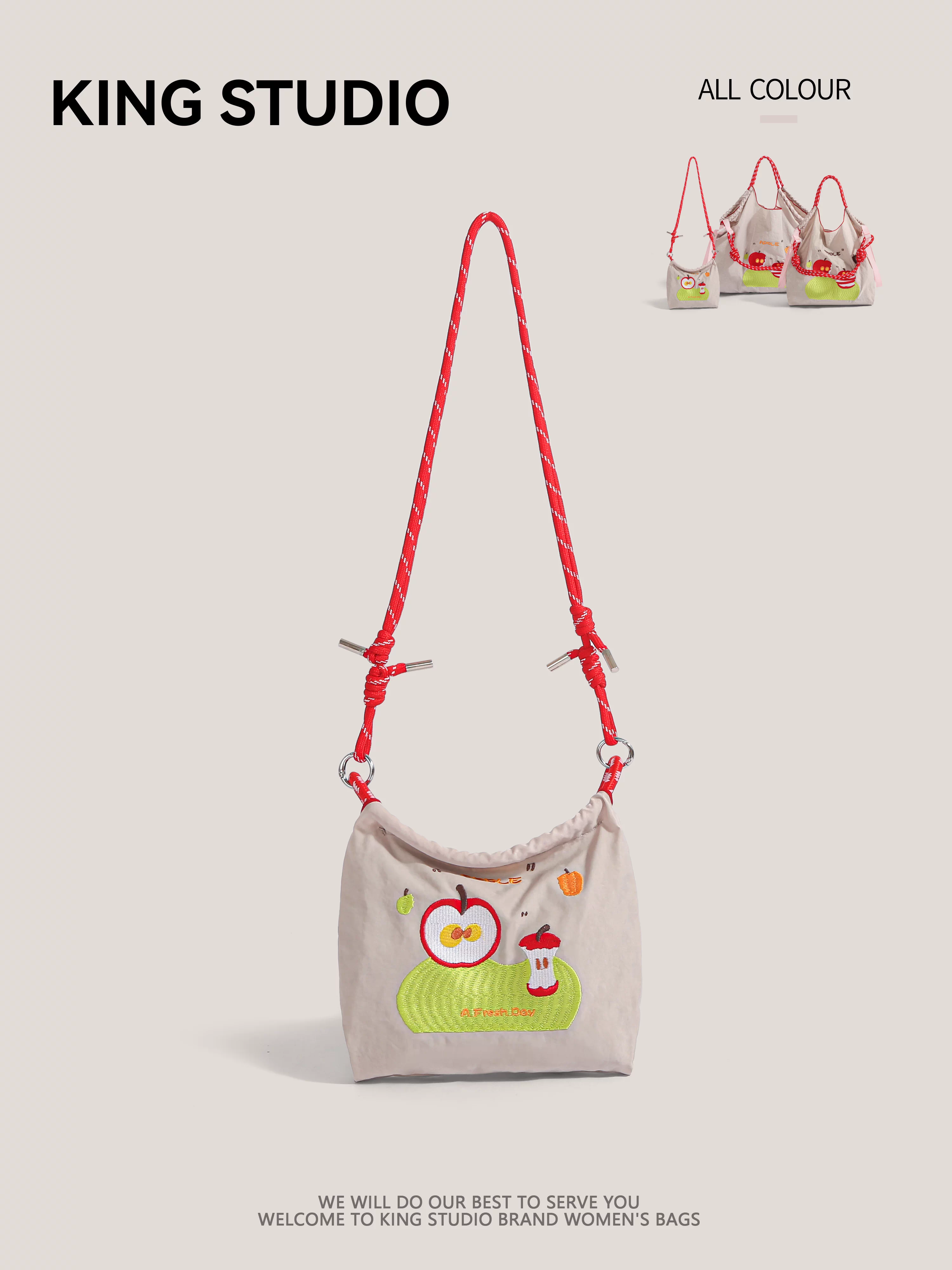 Túi mua sắm thân thiện với môi trường thêu dây chuyền kiểu Nhật, túi nylon, túi tote mini, túi đựng điện thoại, túi đeo chéo một vai