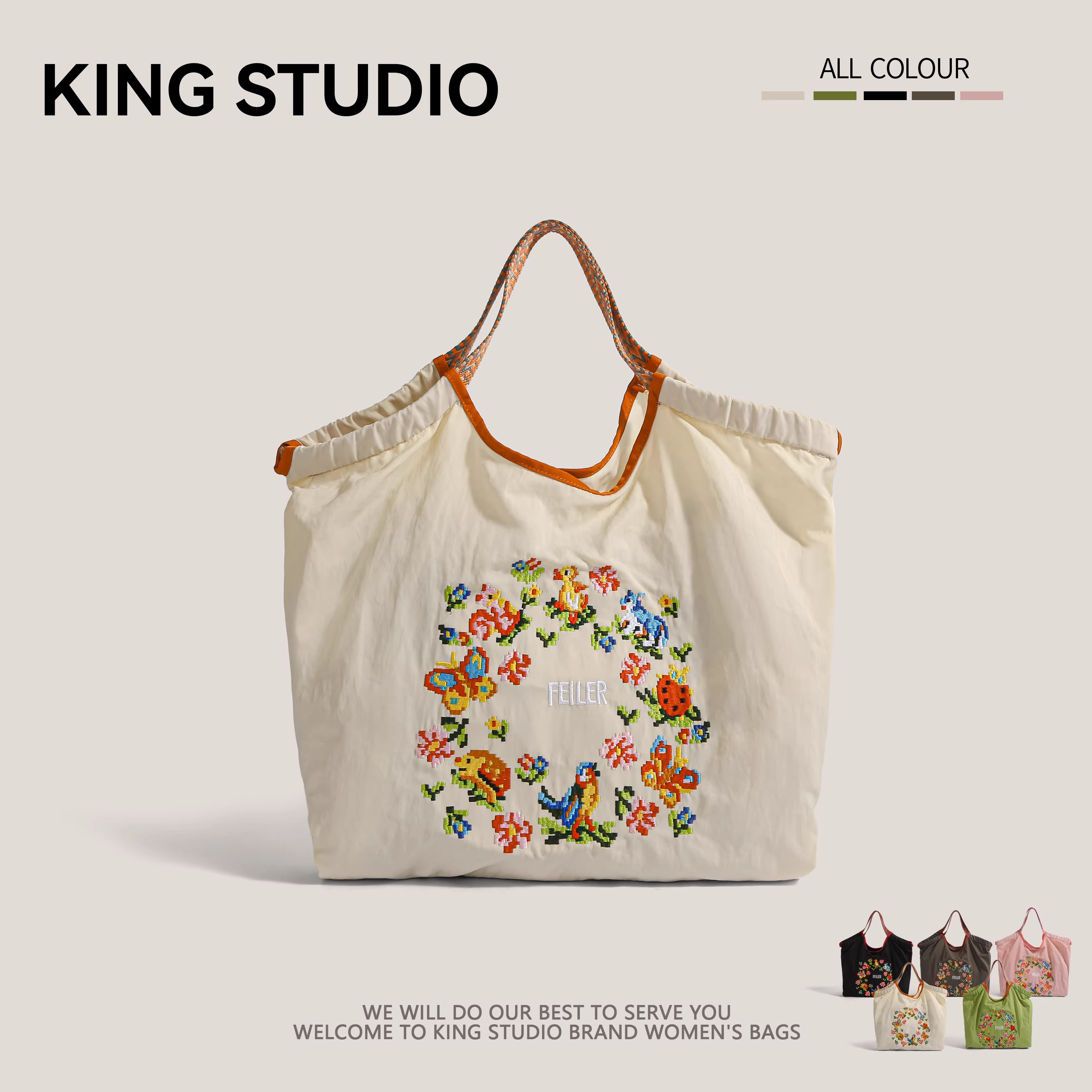 Túi đeo vai bằng nylon thân thiện với môi trường, sức chứa lớn, có thêu dây xích, kiểu dáng giống Gao Yuanyuan, thiết kế Nhật Bản, túi tote đựng đồ mua sắm.