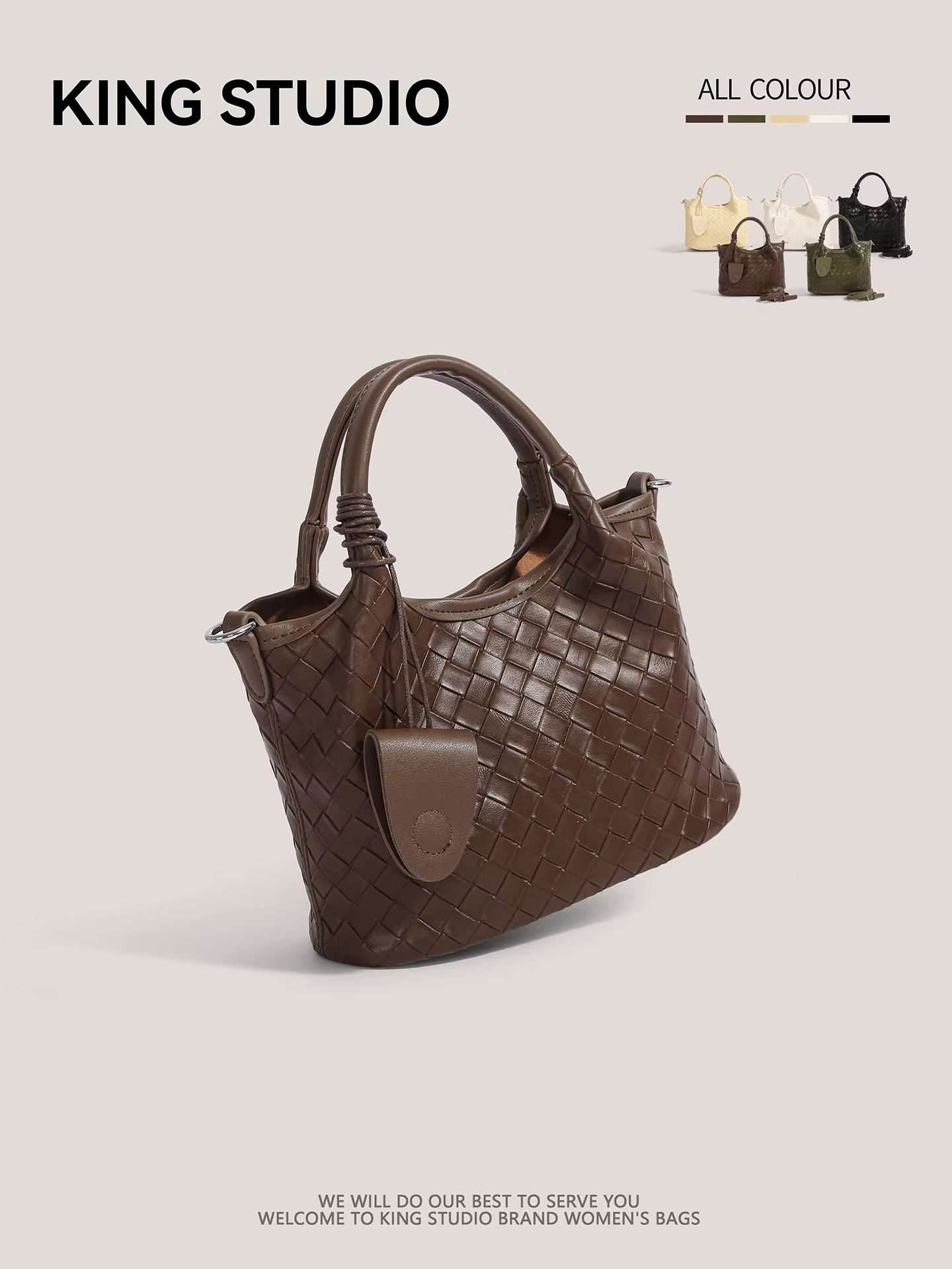 Túi xách dệt cao cấp dành cho nữ mùa thu đông 2025, kiểu dáng retro thời trang mới, đa năng, đeo vai, đeo chéo