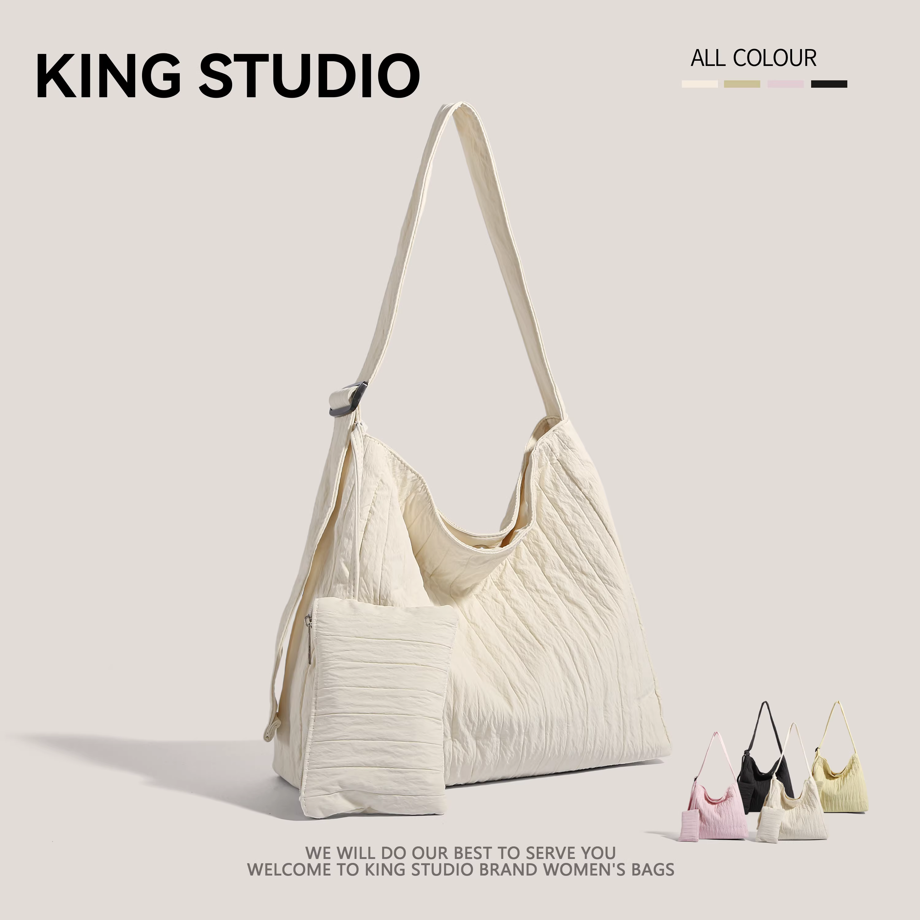 Túi đeo nách cỡ lớn dành cho nữ, kiểu mới 2025, chất liệu đơn giản, túi đeo vai đi làm, túi tote vải canvas cho sinh viên đại học