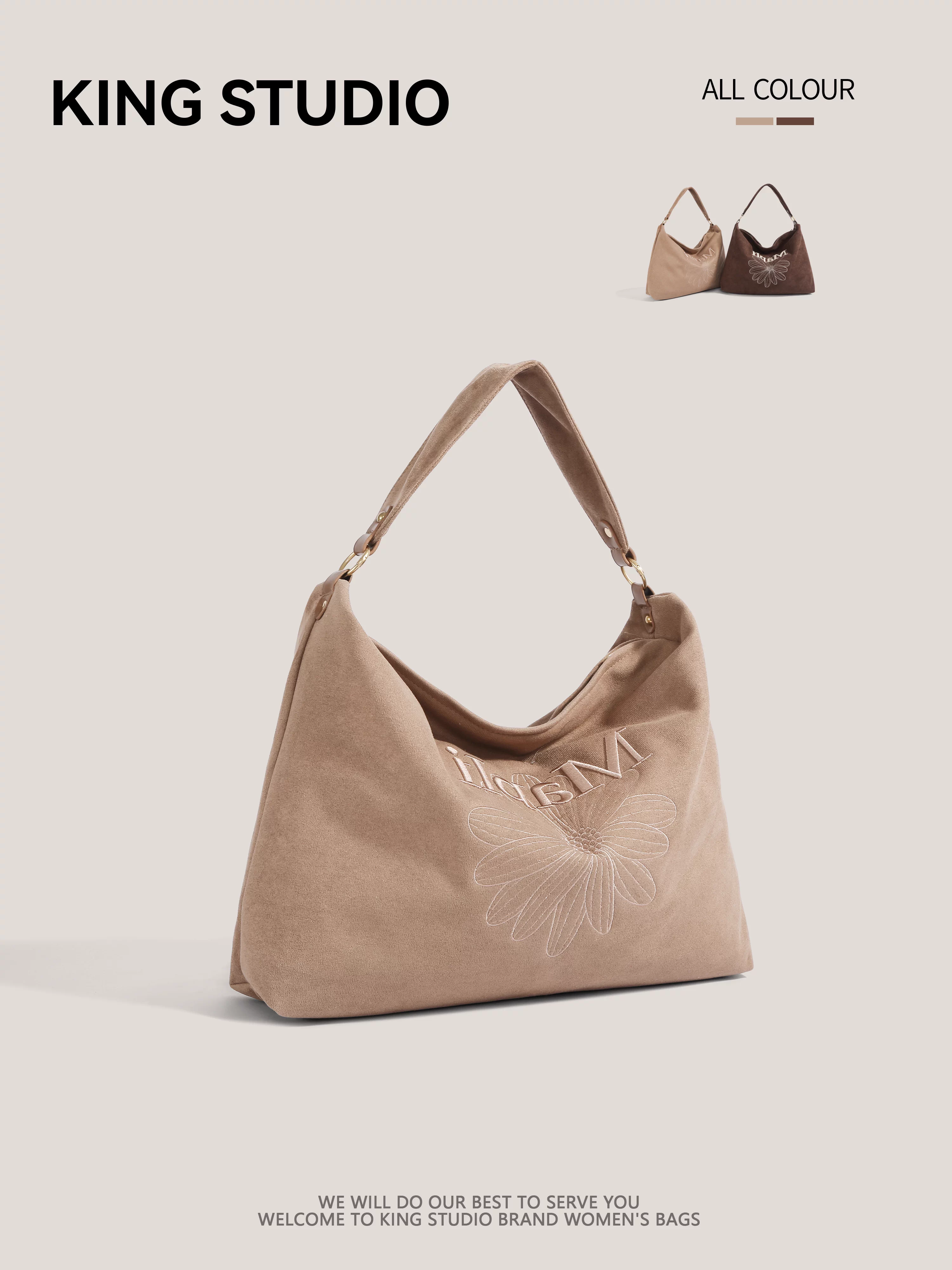 Túi tote thêu hoa cao cấp dành cho nữ, mẫu mới 2025, dung tích lớn, đeo vai/nách, đi làm, đeo chéo