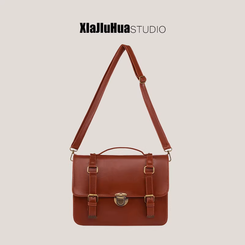 Túi xách cỡ lớn DrinKing2025, túi đeo chéo phong cách retro dành cho sinh viên, túi đeo chéo đa năng