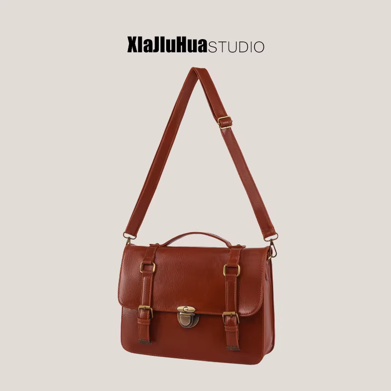 Túi xách cỡ lớn DrinKing2025, túi đeo chéo phong cách retro dành cho sinh viên, túi đeo chéo đa năng