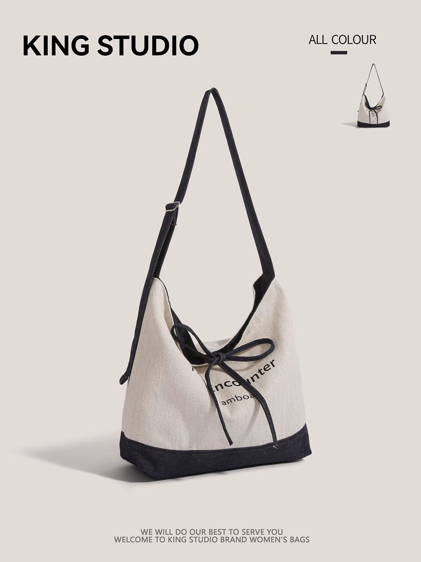 Túi vải canvas Hàn Quốc dành cho nữ 2025, mẫu mới thời trang, in chữ hai mặt, kiểu dáng xô, phong cách thường ngày, dung tích lớn, đeo chéo