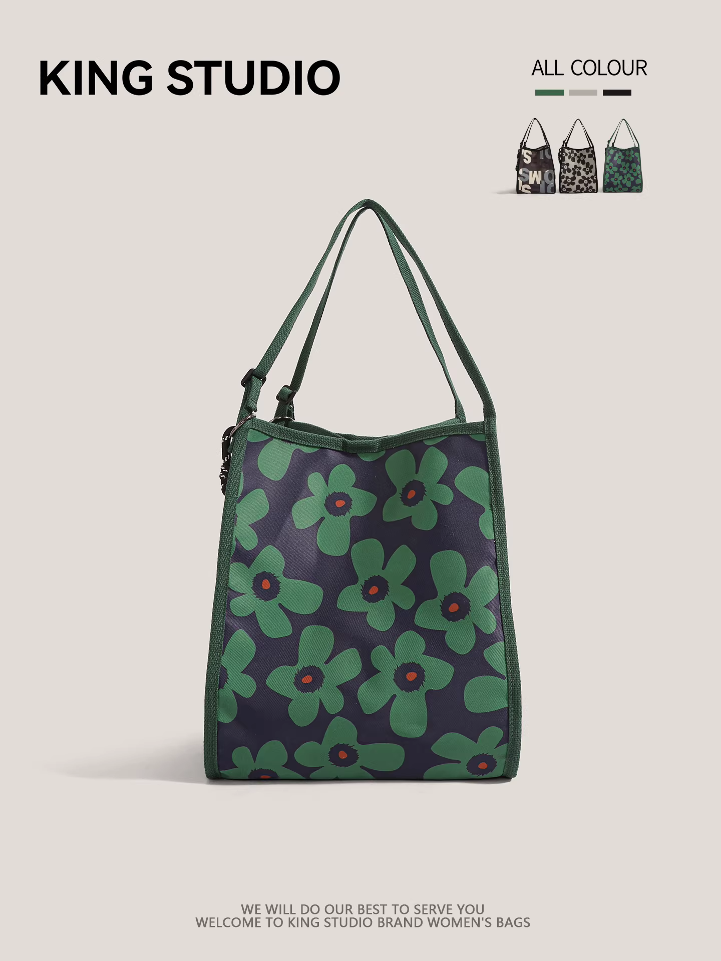 Túi tote in họa tiết retro độc đáo dành cho nữ, mẫu mới 2025, túi đeo vai cỡ lớn thời thượng, đa năng, tiện dụng hàng ngày