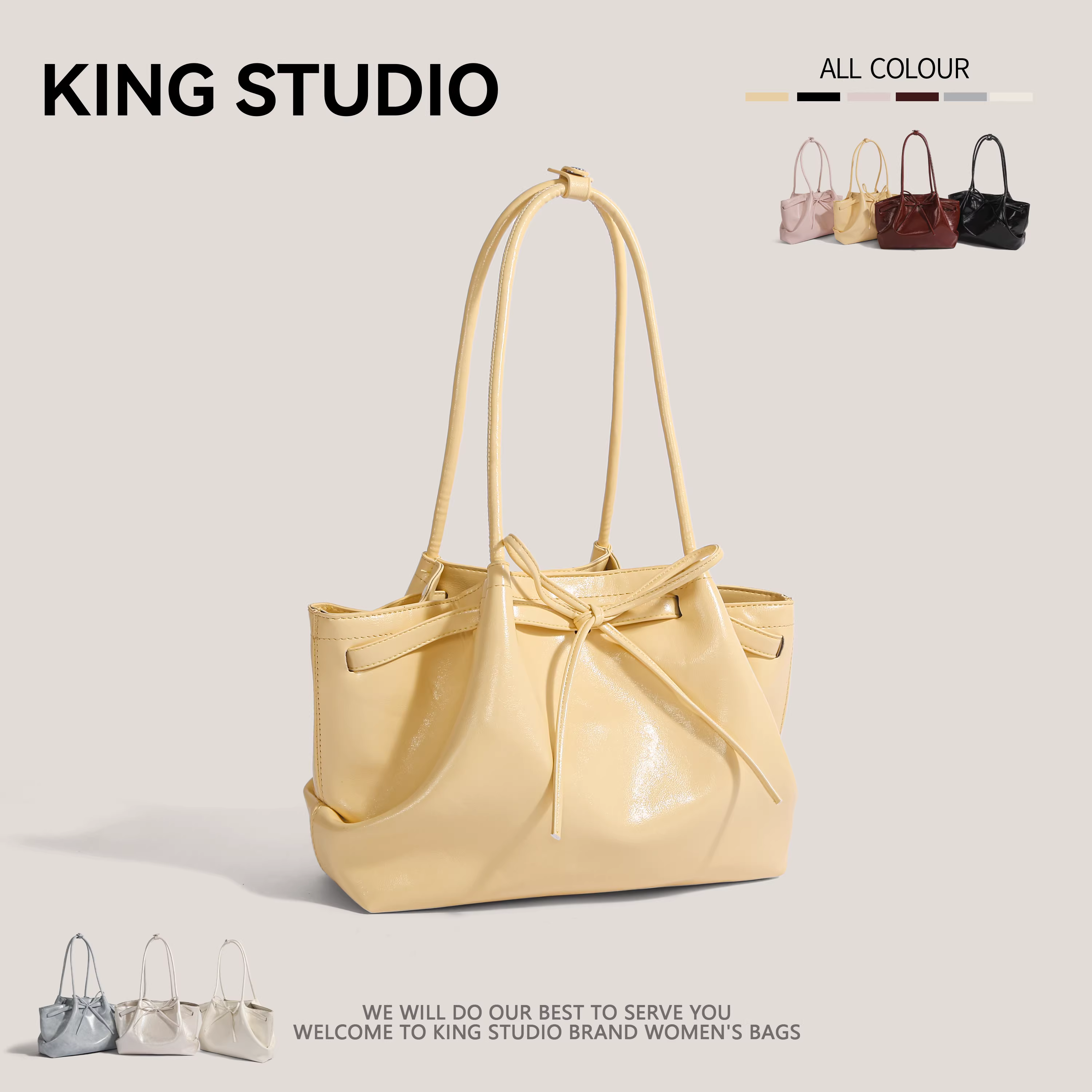 Túi xách kiểu giỏ Hàn Quốc dành cho nữ, mẫu mới 2025, thời trang đa năng, túi đeo vai, túi tote nơ.