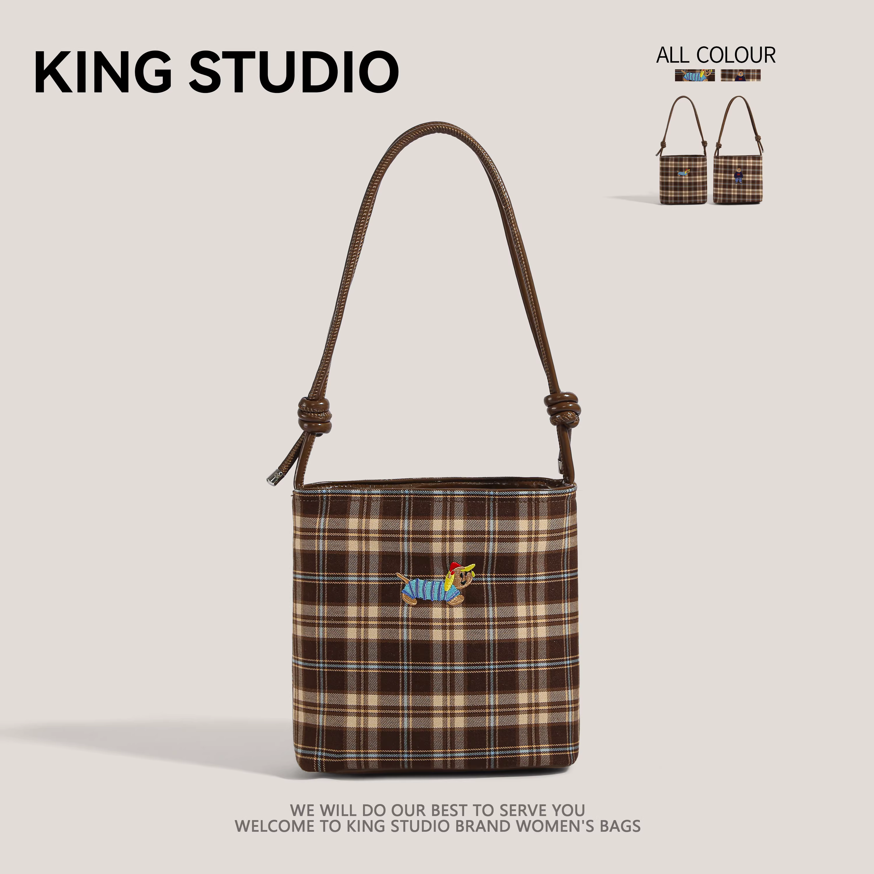 Túi xách cỡ lớn dành cho nữ 2025 mẫu mới dễ thương họa tiết chó dachshund, túi đeo vai đa năng, túi tote đi làm, túi đeo vai kiểu xô