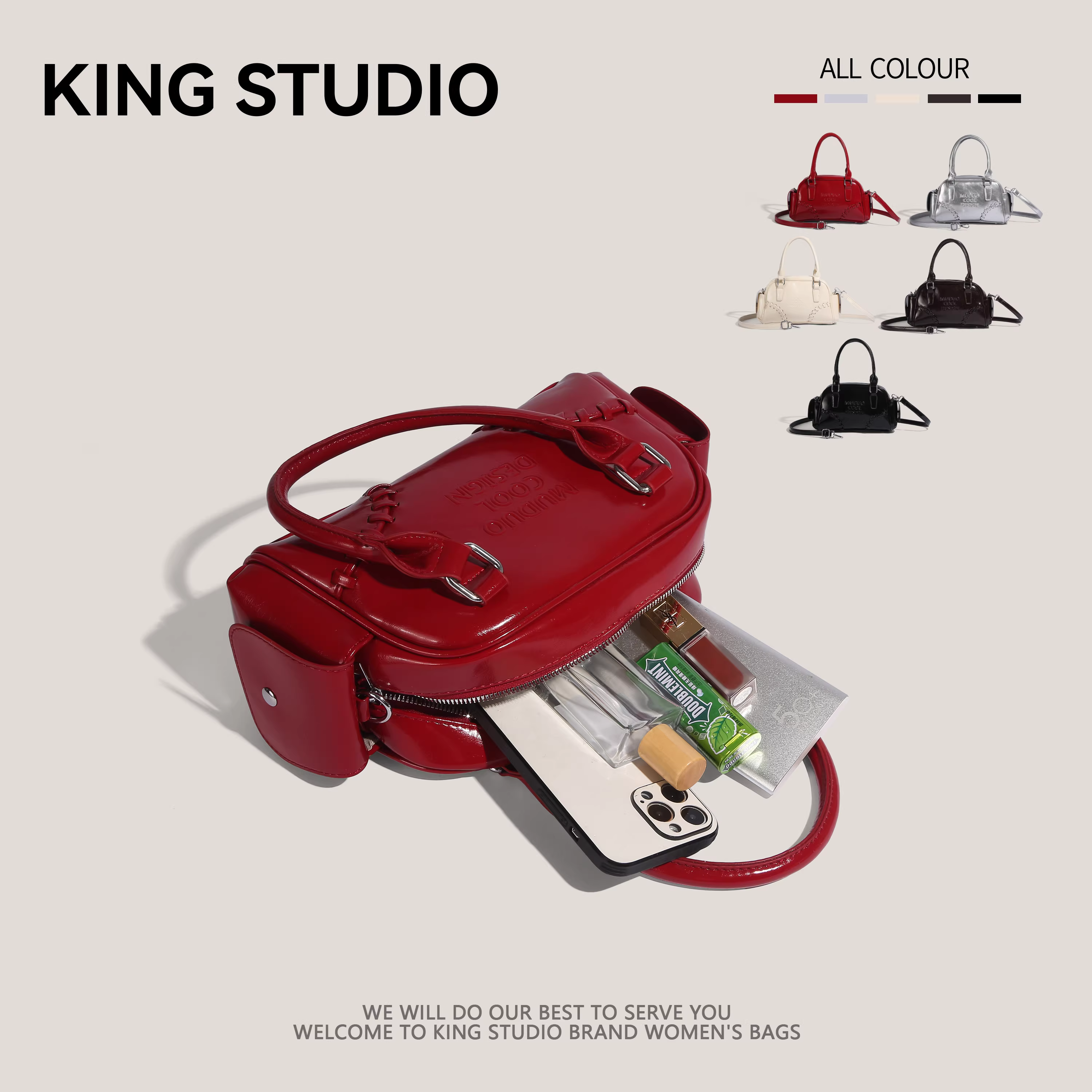 Túi bowling Hàn Quốc dành cho nữ 2025, mẫu mới thời thượng, dung tích lớn, đeo nách, đeo vai, đeo chéo