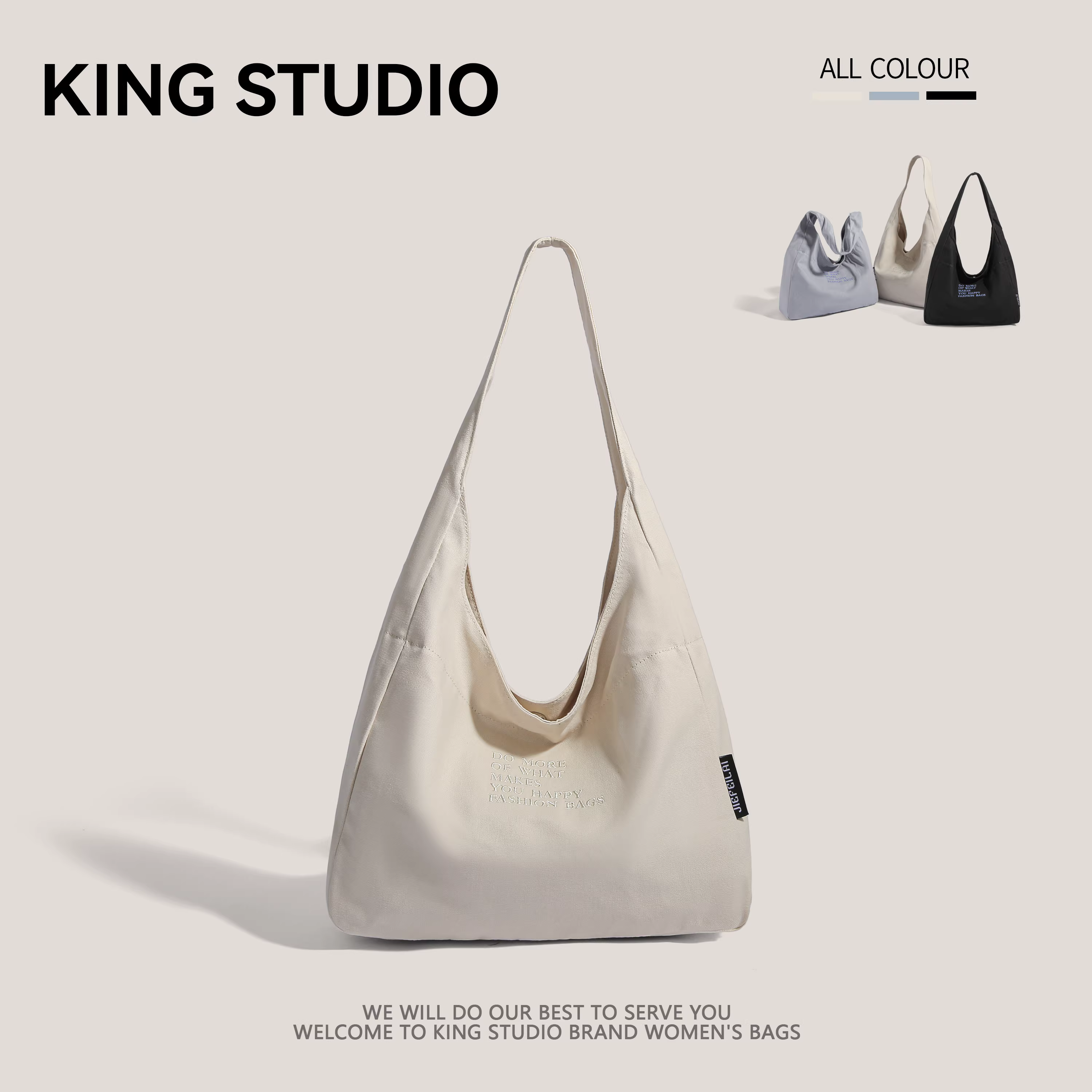 Túi vải canvas nữ thời trang mới 2025, đa năng, dung tích lớn, túi đeo vai đi làm, đi học cho sinh viên đại học