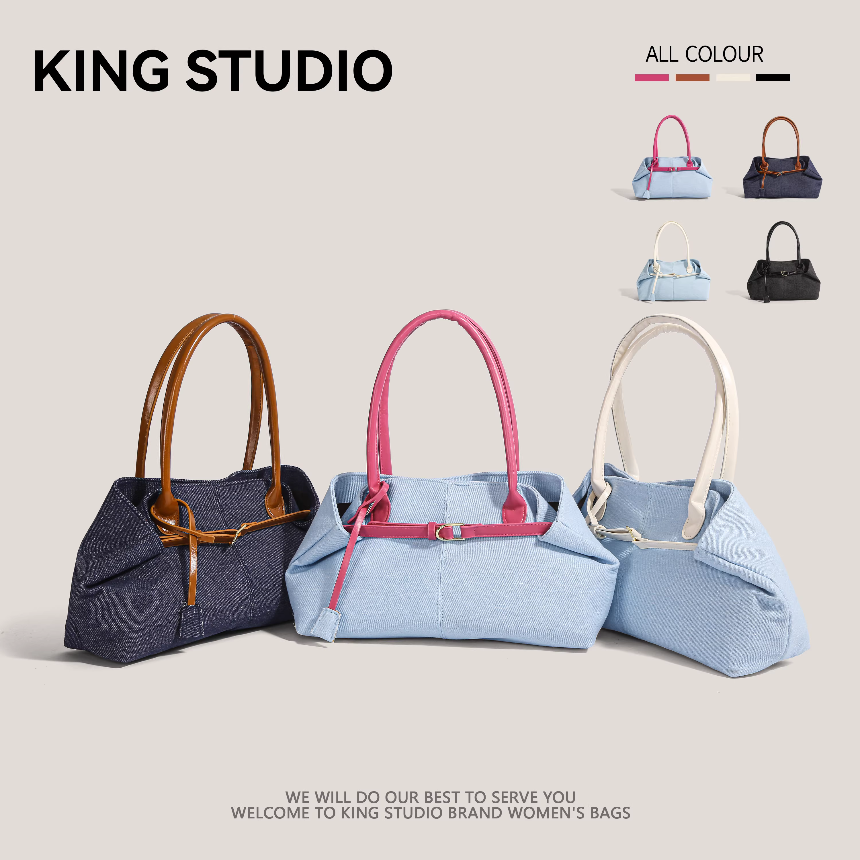 Túi đeo vai/nách cỡ lớn phối màu đơn giản, năng động dành cho nữ, mẫu mới thời trang đa năng năm 2025.