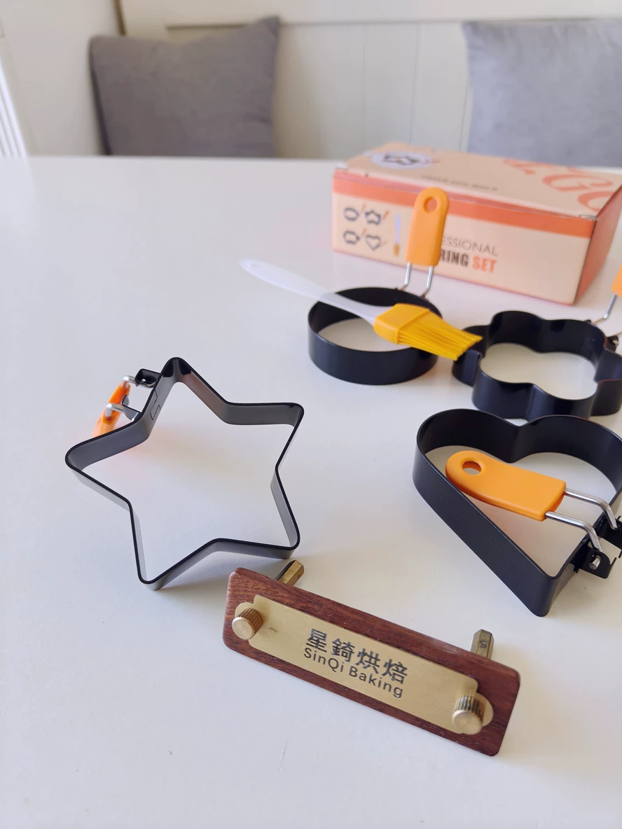 Xuất khẩu khuôn chiên trứng chống dính bằng thép không gỉ, dụng cụ tự làm trứng chiên hình trái tim và khuôn làm cơm nắm.