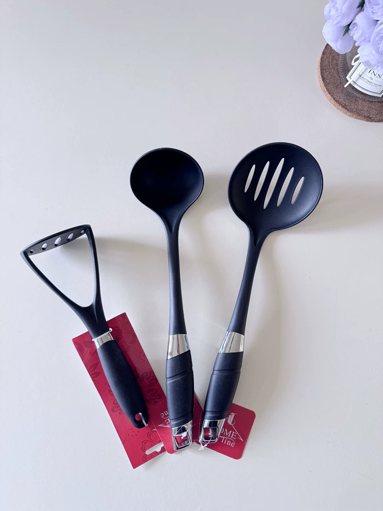 Muỗng múc canh, dụng cụ nghiền, vá nấu ăn, vá vớt, dụng cụ nhà bếp bằng nylon chuyên dụng cho chảo chống dính, chất lượng xuất khẩu, chịu nhiệt độ cao.