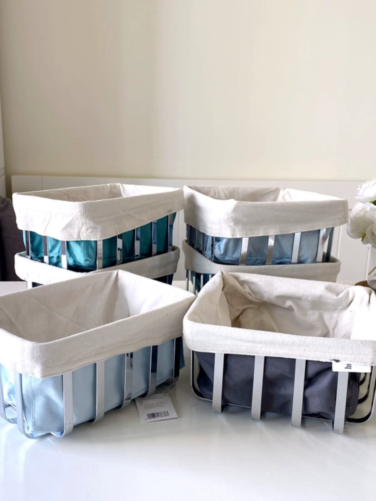 Giỏ đựng bánh mì bằng vải thép không gỉ từ Anh, giỏ đựng thực phẩm, hộp đựng đồ để bàn